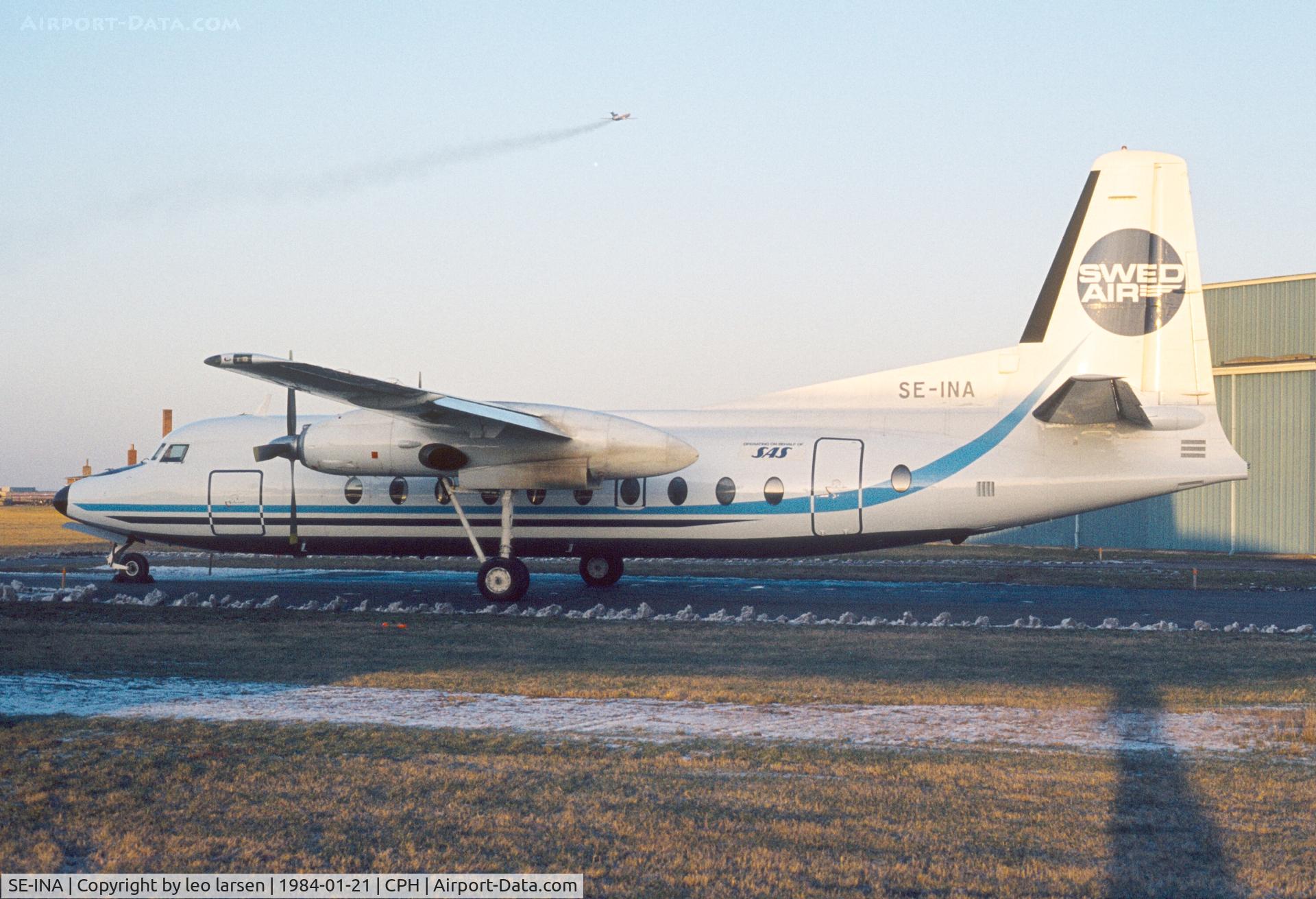 SE-INA, 1959 Fairchild F-27F C/N 69, Copenhagen 21.1.1984. Flying for SAS.