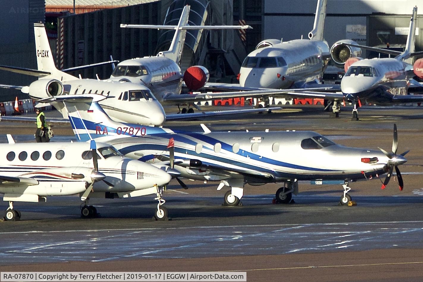 RA-07870, 2018 Pilatus PC-12/47E C/N 1839, at Luton