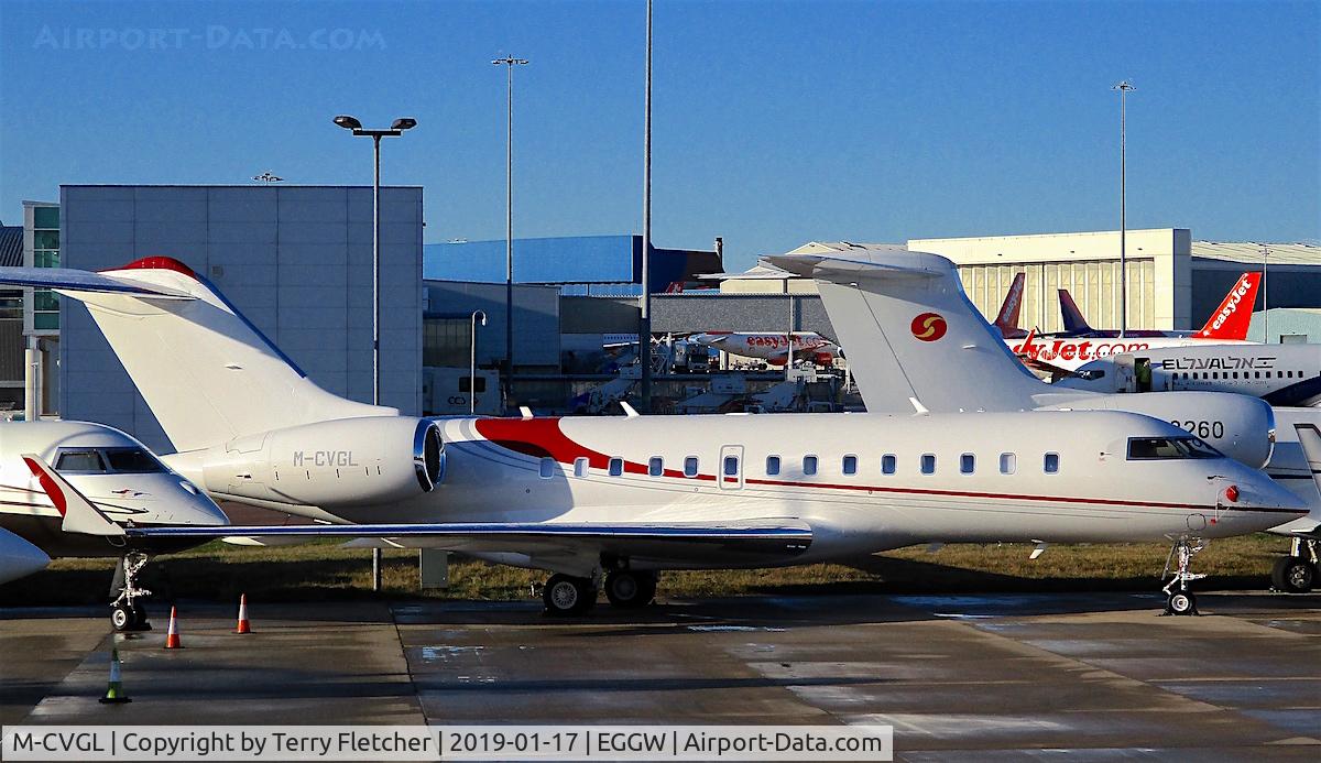 M-CVGL, 2016 Bombardier BD-700-1A11 Global 5000 C/N 9687, At Luton