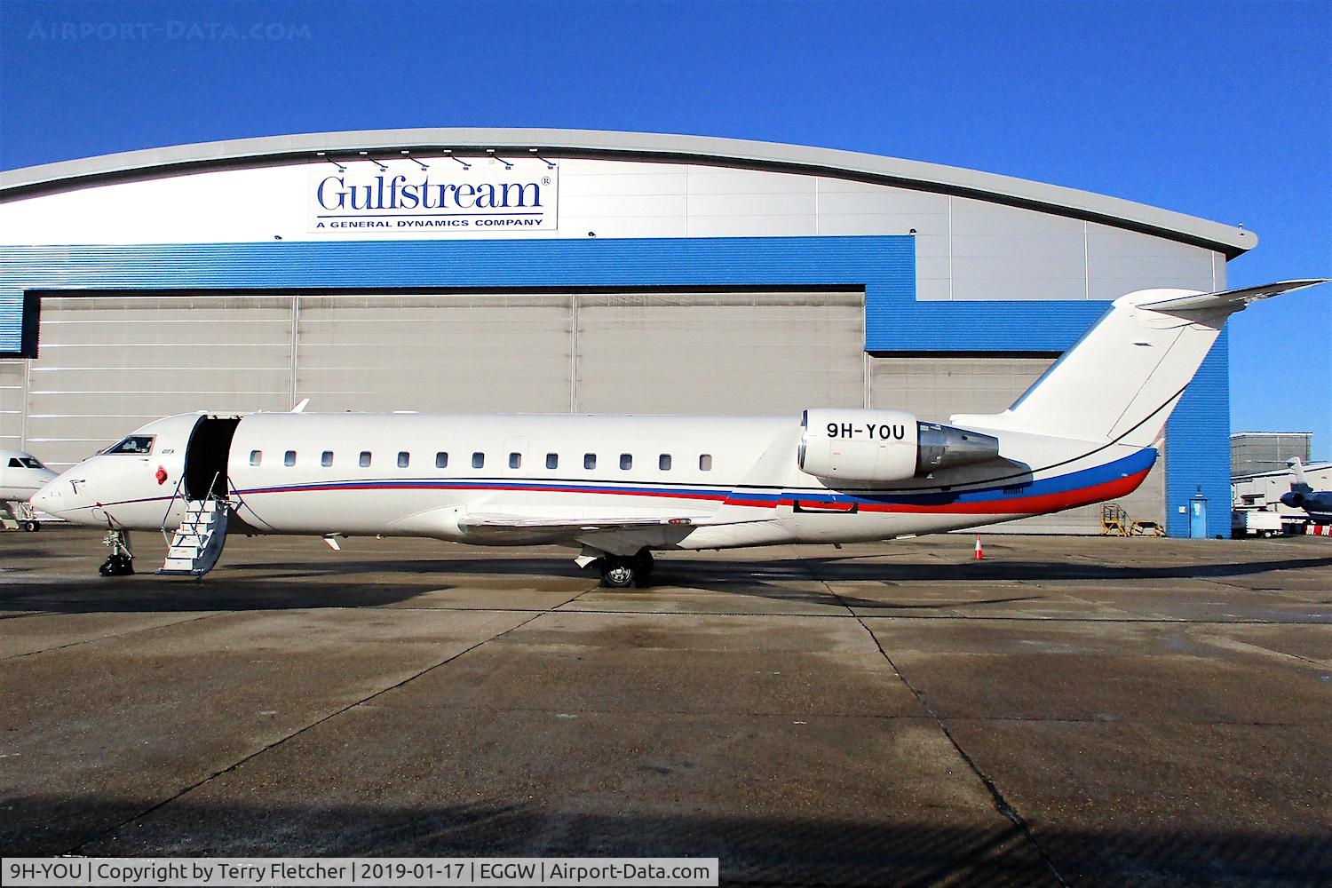 9H-YOU, 2008 Bombardier Challenger 850 (CL-600-2B19) C/N 8085, At Luton Airport