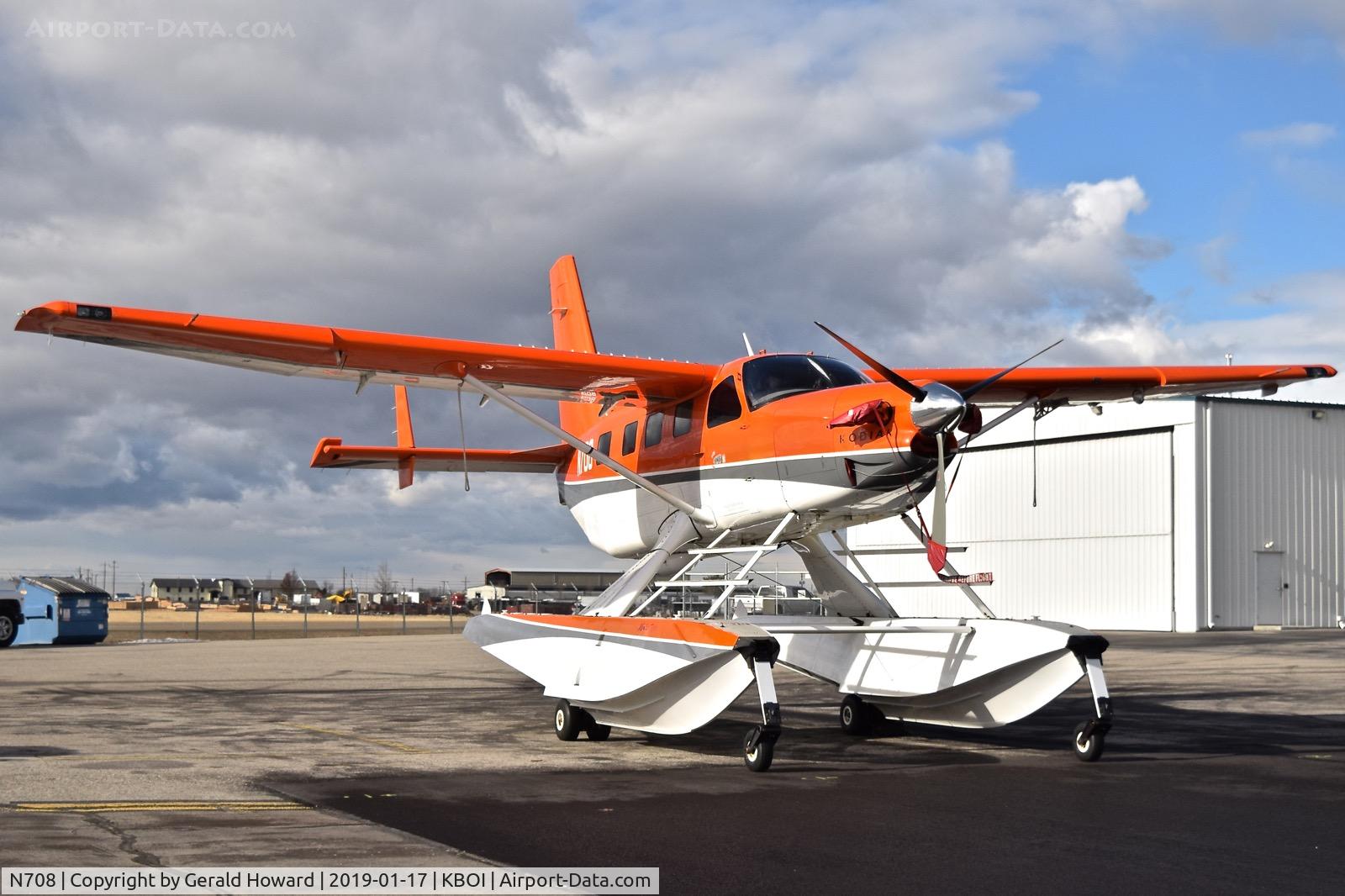 N708, 2008 Quest Kodiak 100 C/N 100-0007, Parked on the south GA ramp.