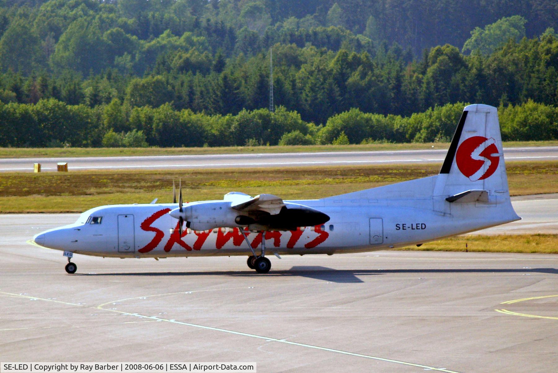 SE-LED, 1987 Fokker 50 C/N 20111, SE-LED   Fokker F-50 [20111] (Skyways) Stockholm-Arlanda~SE 06/06/2008