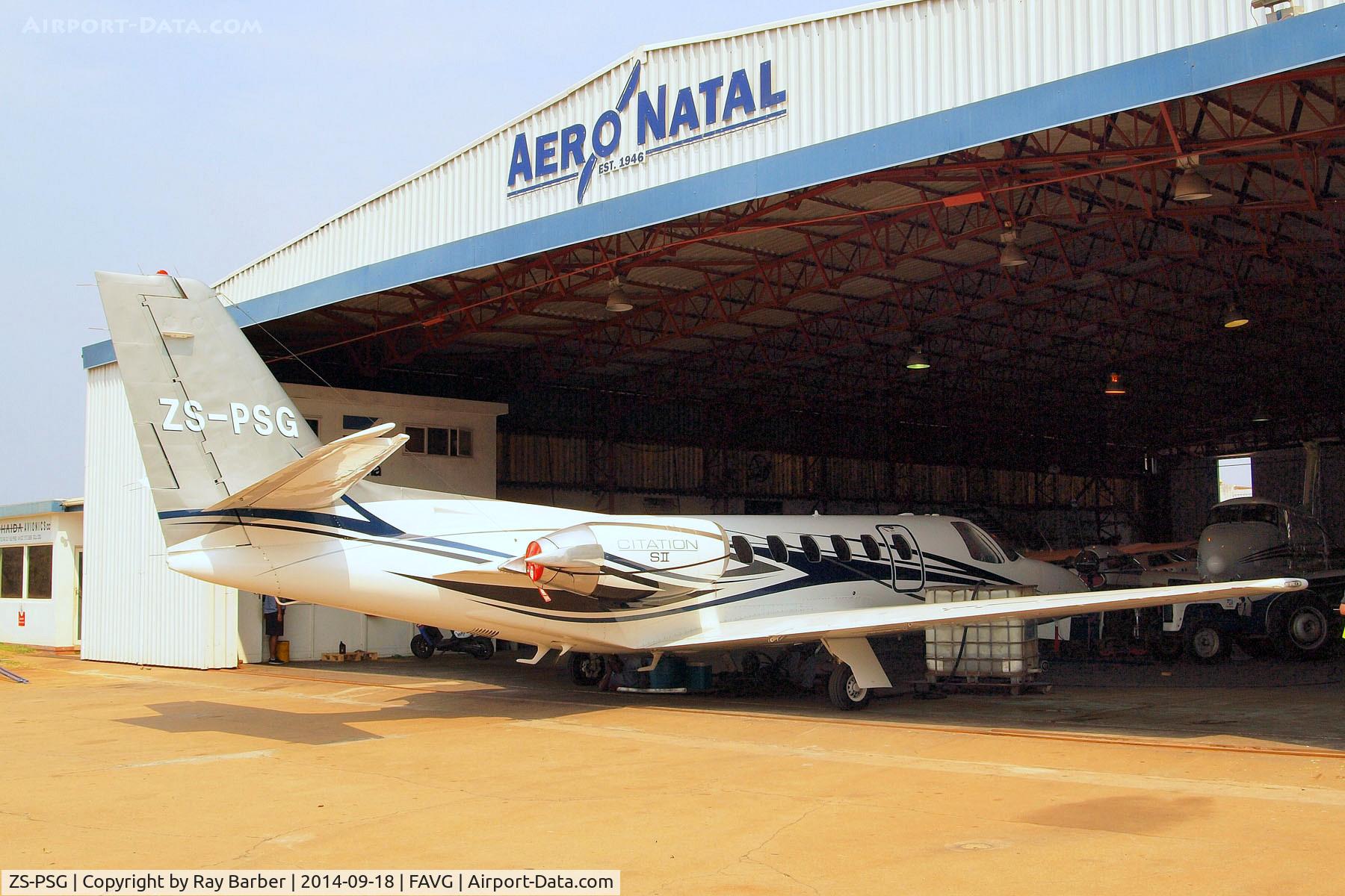 ZS-PSG, Cessna S550 Citation IIS C/N S550-0112, ZS-PSG   Cessna Citation S/II [S550-0112] Durban-Virginia~ZS 18/09/2014. Fuselage now with Dodson International Aircraft Parts Rantoul~N @ 2016