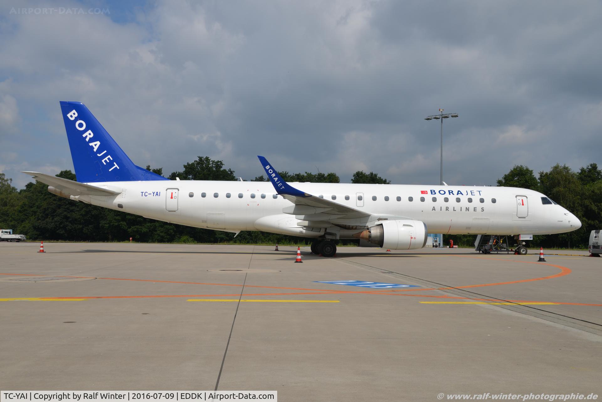 TC-YAI, 2008 Embraer 190AR (ERJ-190-100IGW) C/N 19000201, Embrear ERJ-190LR 190-100LR - BRJ Bora Jet - 19000201 - TC-YAI - 09.07.2016 - CGN