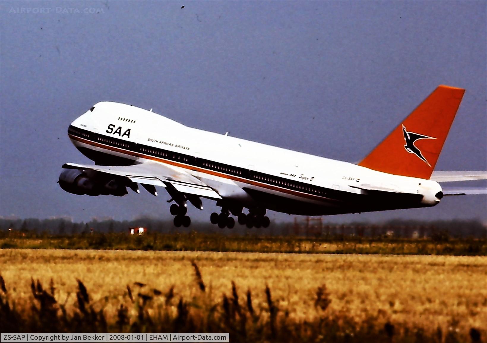 ZS-SAP, 1972 Boeing 747-244B C/N 20557, Schiphol Amsterdam around 1990