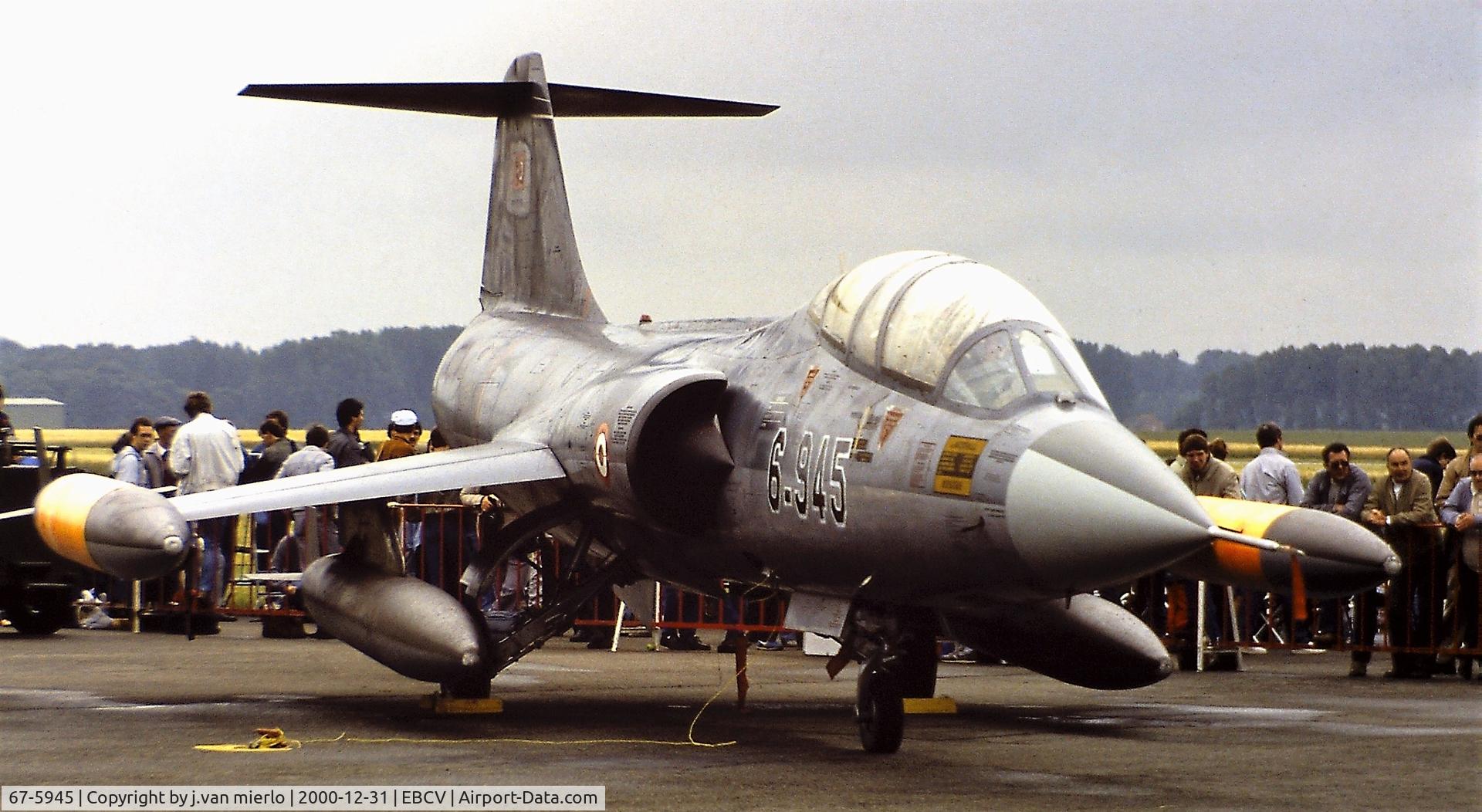 67-5945, Lockheed TF-104G Starfighter C/N 583F-5945, Chièvres USAF static display '80s