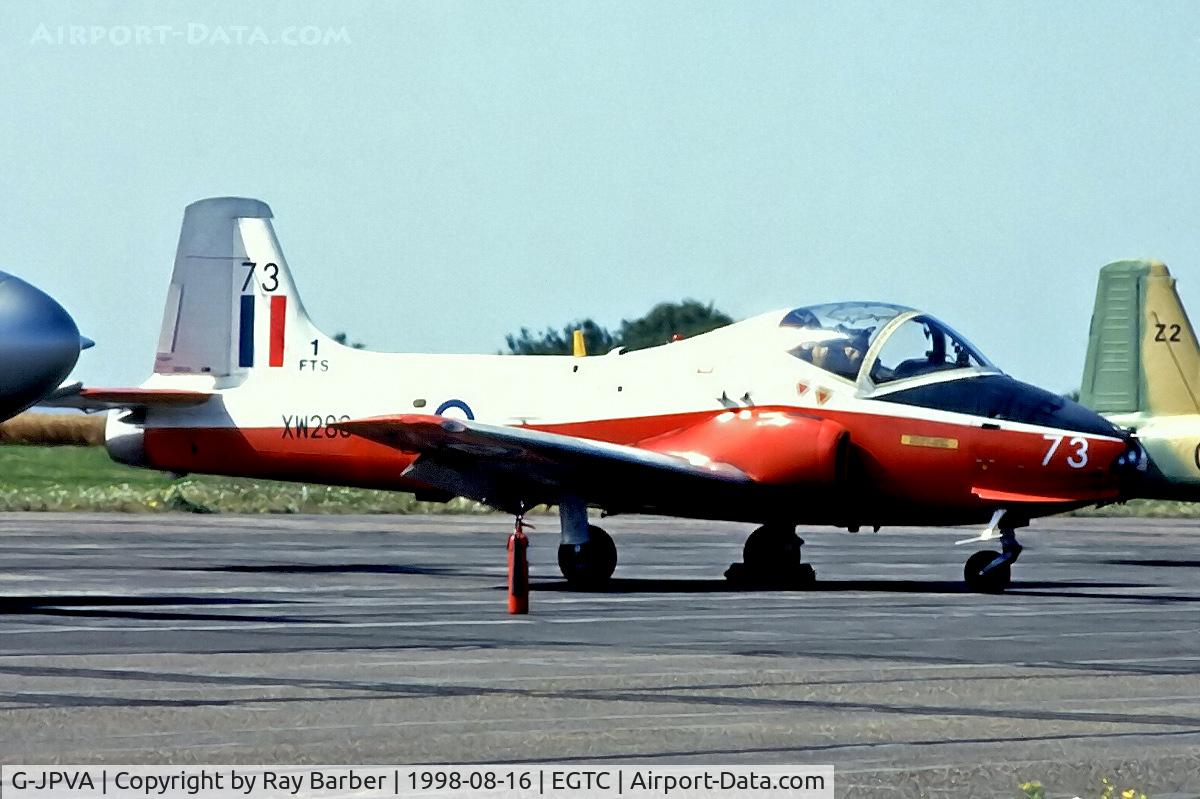 G-JPVA, 1971 BAC 84 Jet Provost T.5A C/N EEP/JP/953, G-JPVA   (XW289) BAC Jet Provost T.5A [EEP/JP/953] (Ex Royal Air Force / Kennet Aviation)) Cranfield~G 16/08/1998. From a slide.