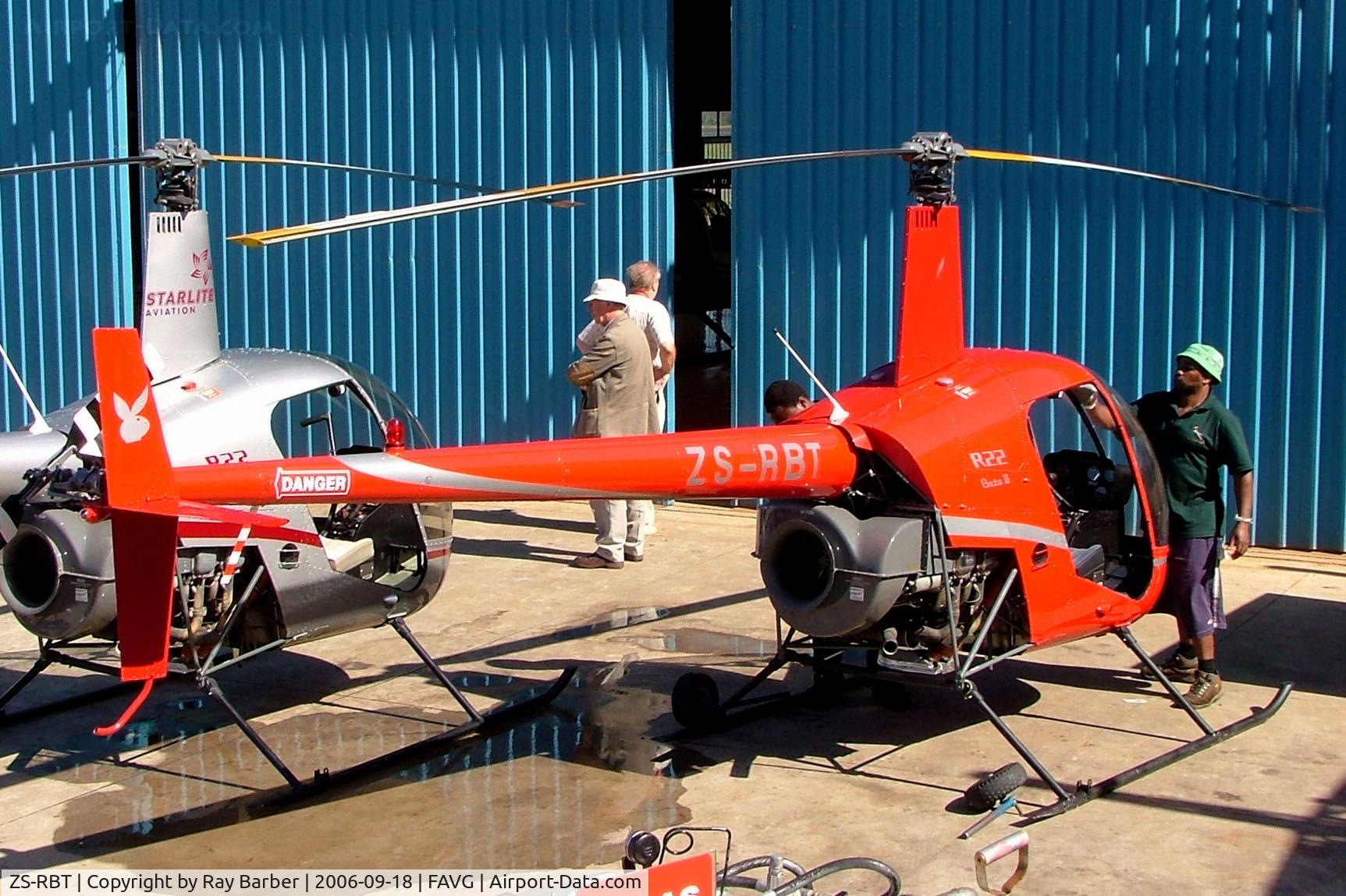 ZS-RBT, 1991 Robinson R22 Beta C/N 1925, ZS-RBT   Robinson R-22 Beta II [1925] Durban-Virginia~ZS 18/09/2006