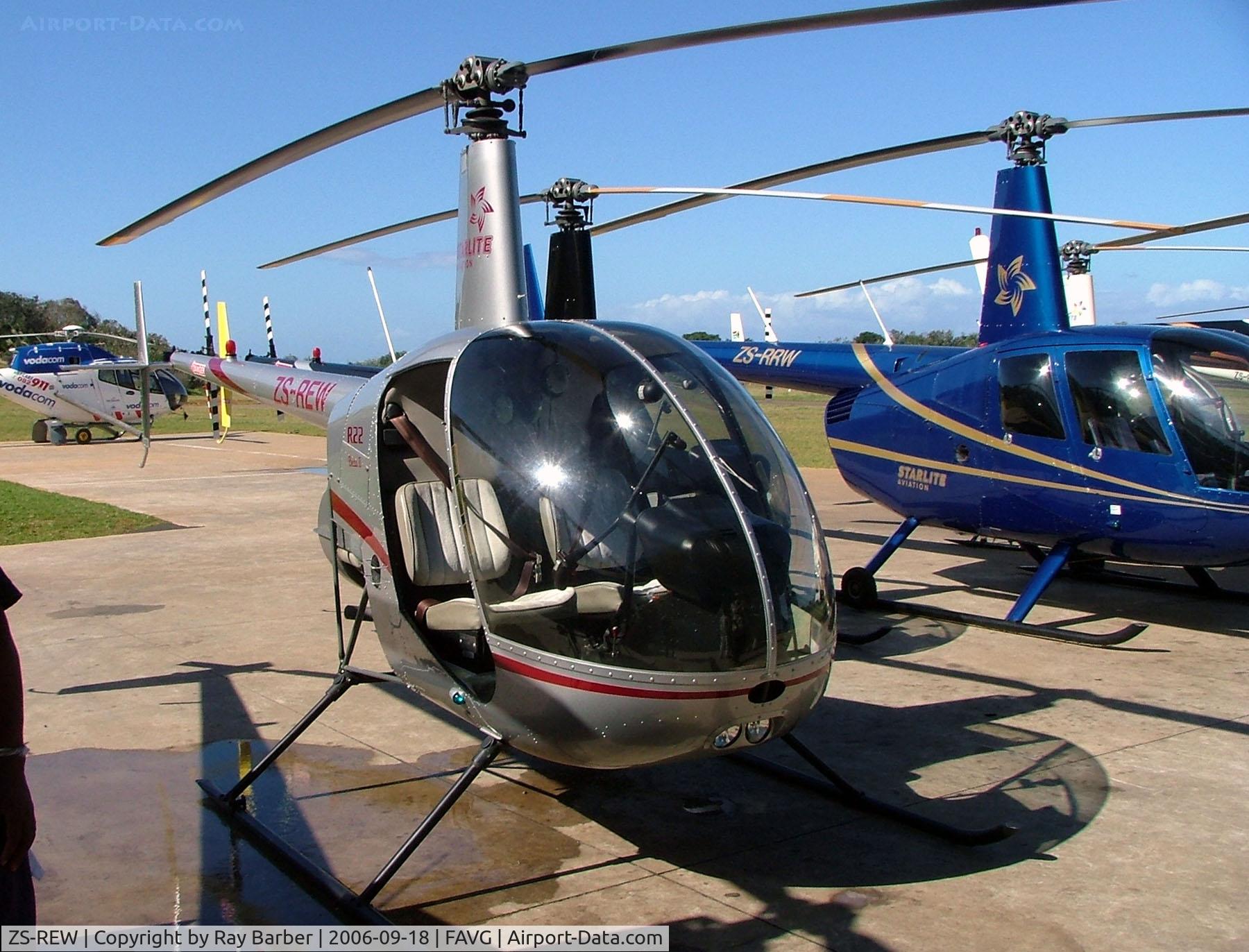 ZS-REW, 2003 Robinson R22 Beta II C/N 3469, ZS-REW   Robinson R-22 Beta II [3469] (Starlite Aviation) Durban-Virginia~ZS 18/09/2006