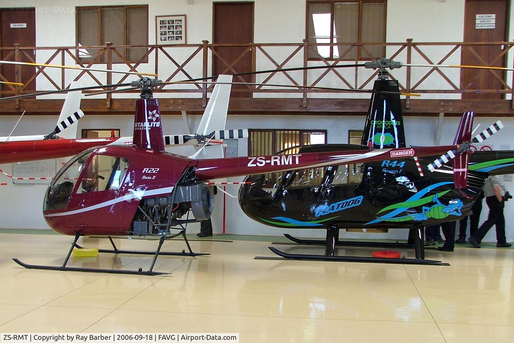 ZS-RMT, 2001 Robinson R22 Beta II C/N 3181, ZS-RMT   Robinson R-22 Beta II [3181] (Starlite Aviation) Durban-Virginia~ZS 18/09/2006