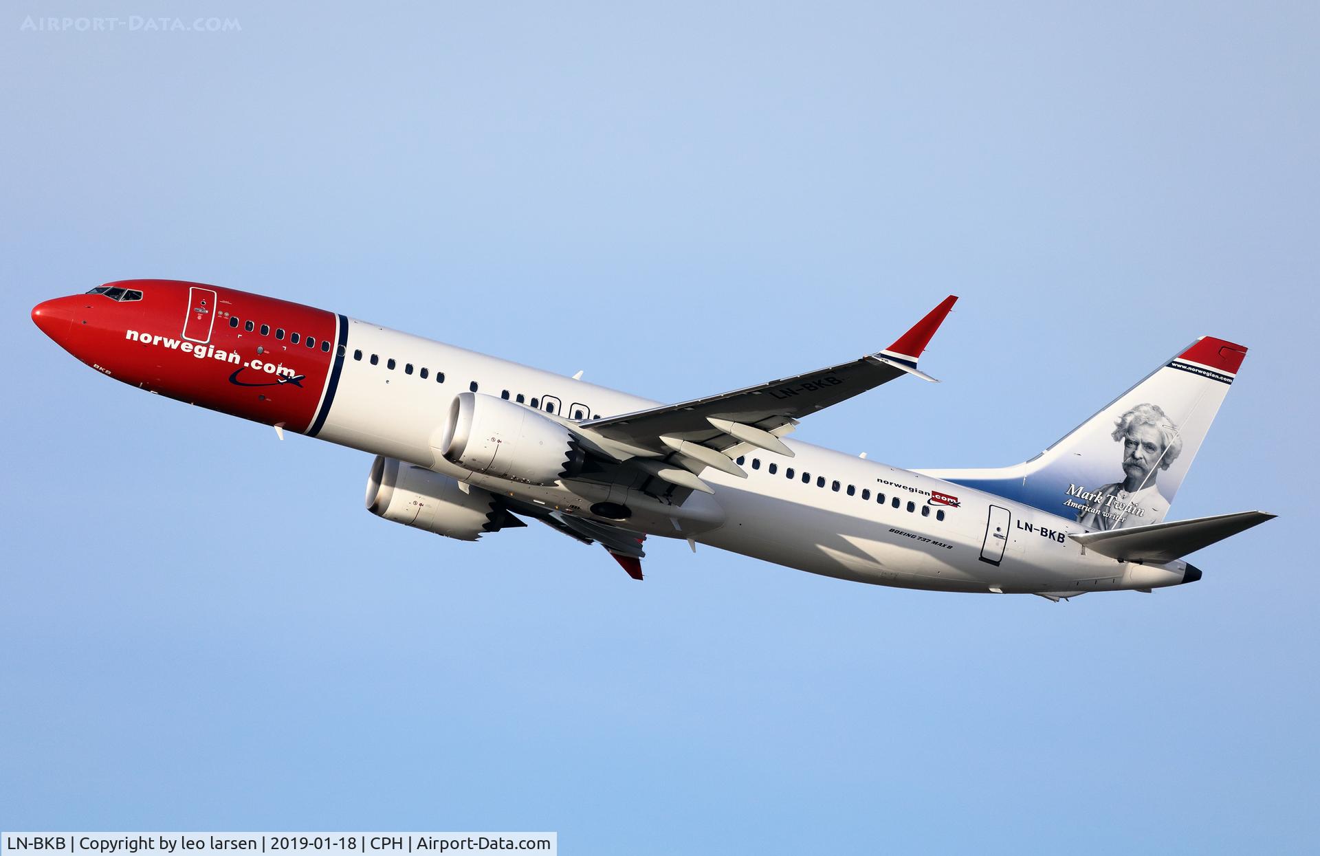 LN-BKB, 2018 Boeing 737-8 MAX C/N 42833, Copenhagen 18.1.2019