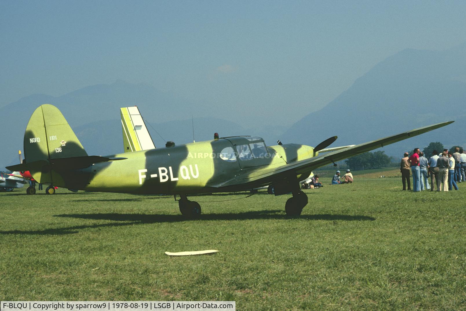 F-BLQU, 1948 Nord 1101 Noralpha C/N 136, At Bex Airshow 1978. Scanned from a slide.