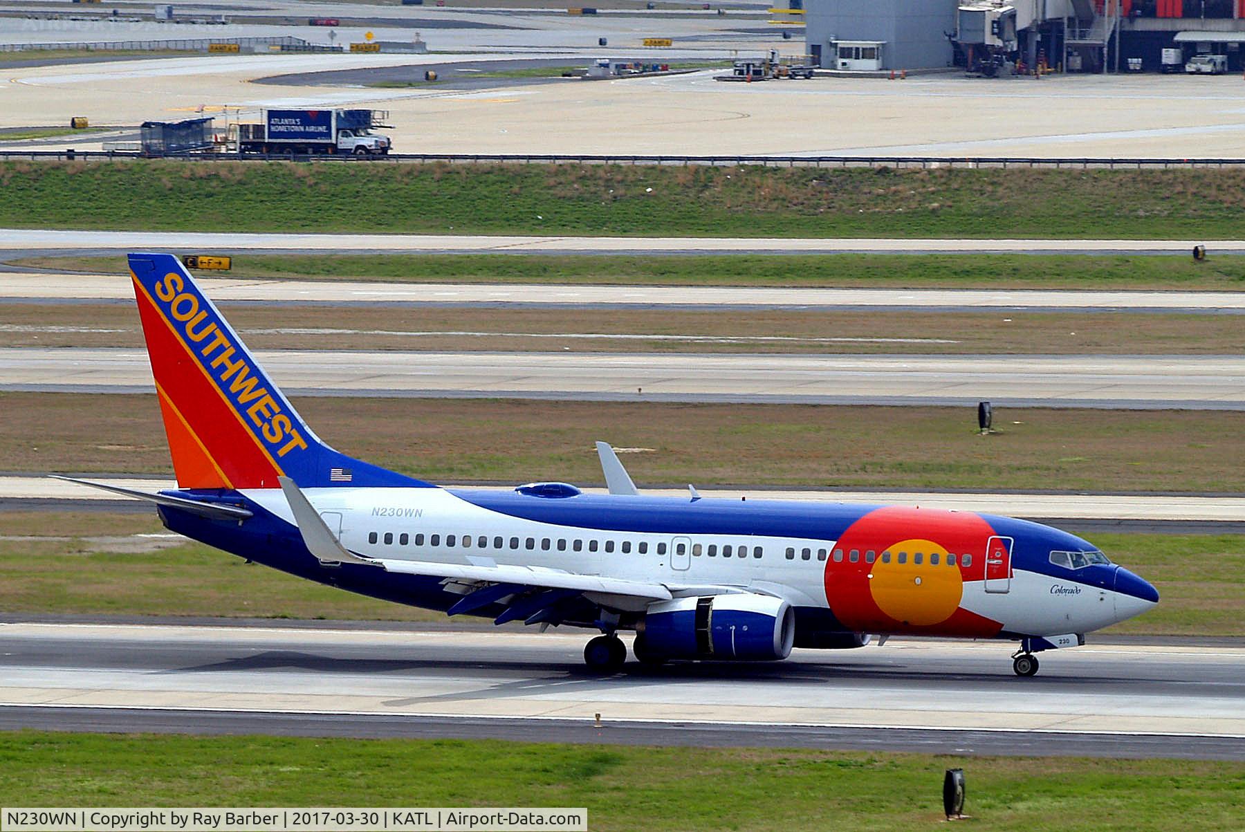 N230WN, 2006 Boeing 737-7H4 C/N 34592, N230WN   Boeing 737-7H4 [34592] (Southwest Airlines) Atlanta-Hartsfield~N 30/03/2017