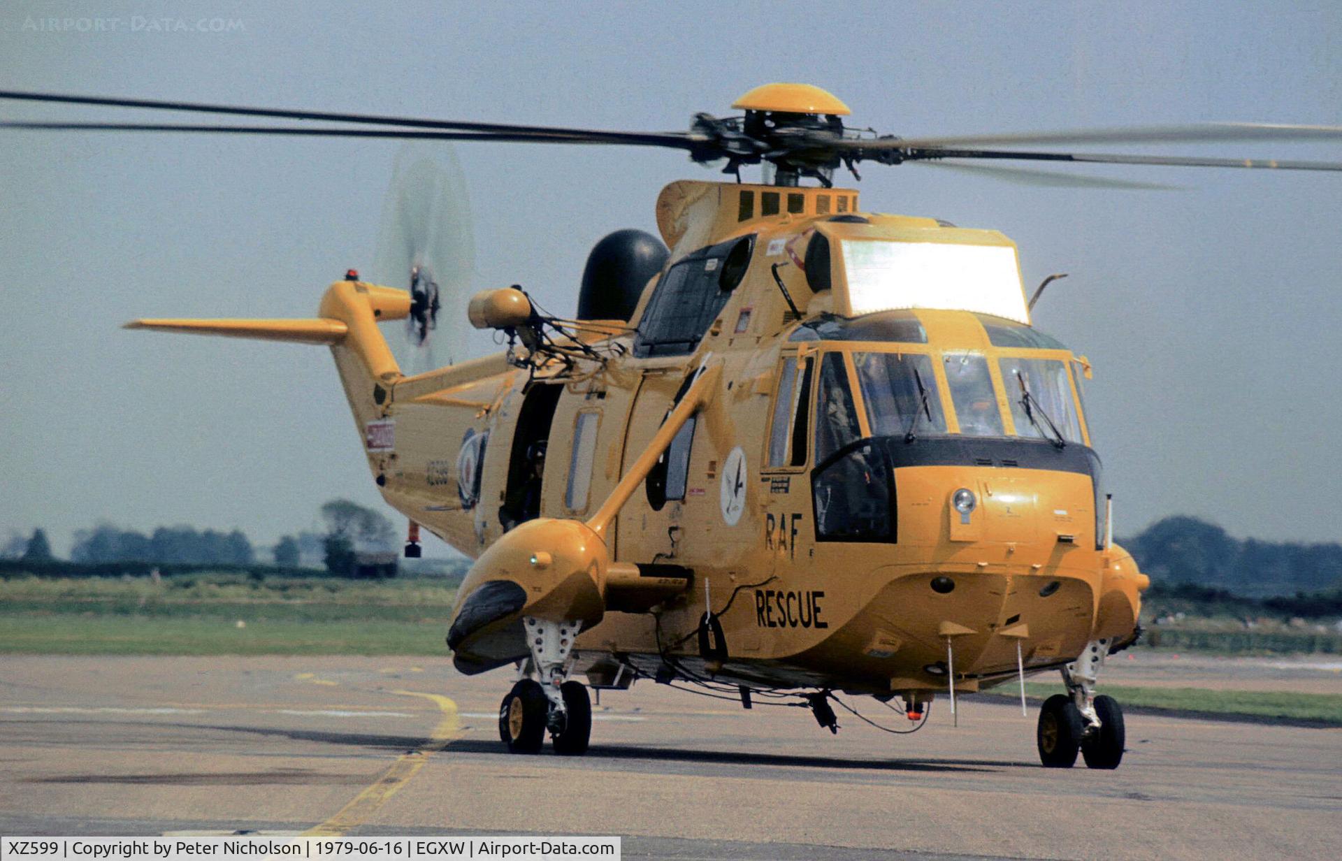 XZ599, 1978 Westland Sea King HAR.3 C/N WA865, Sea King HAR.3 of 202 Squadron in action at the 1979 RAF Waddington Airshow.