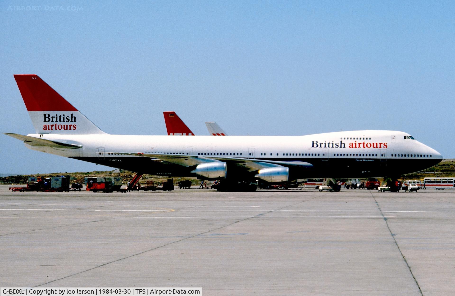 G-BDXL, 1981 Boeing 747-236B C/N 22305, Tenerife 30.3.1984