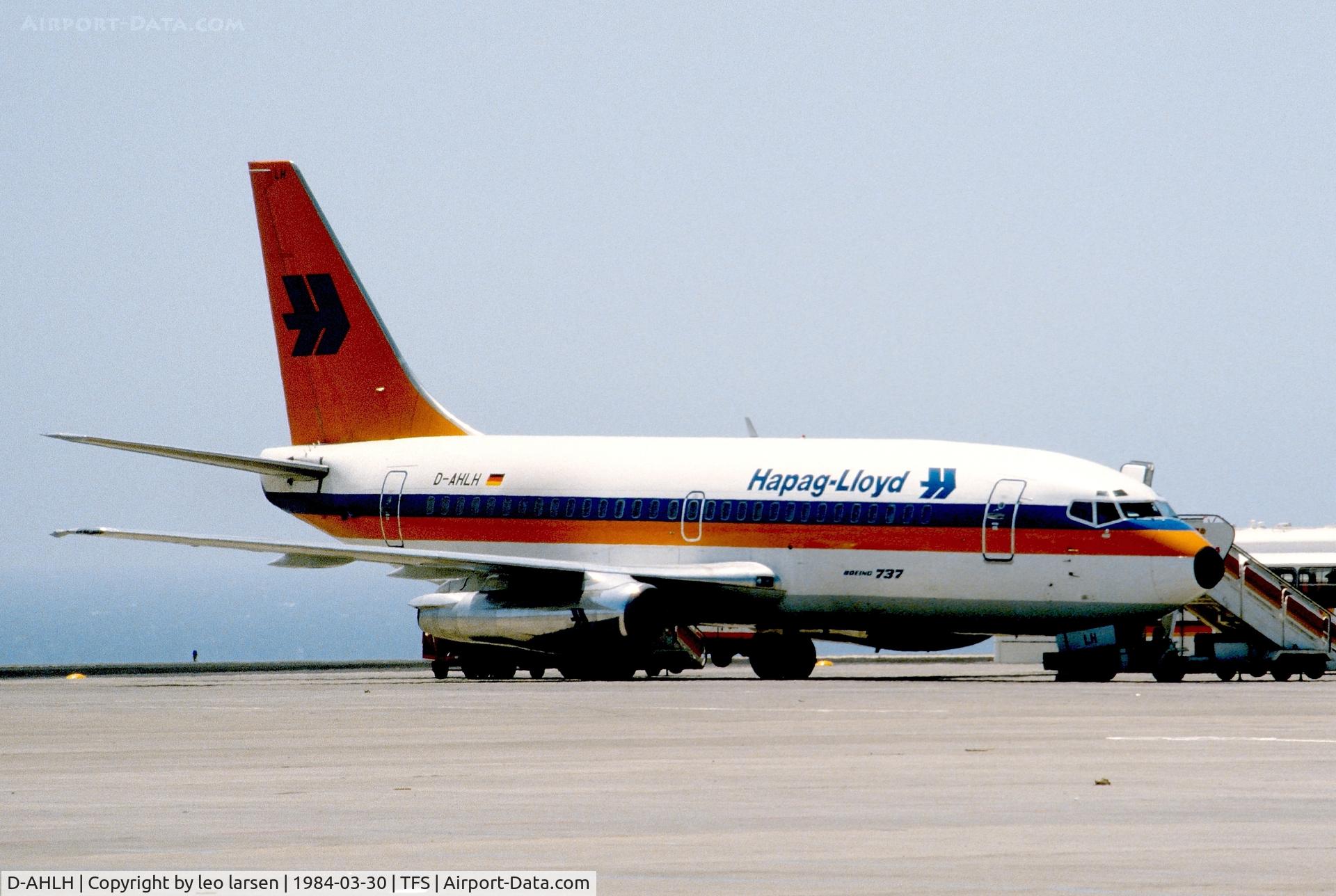 D-AHLH, 1981 Boeing 737-2K5 C/N 22600/816, Tenerife 30.3.1984