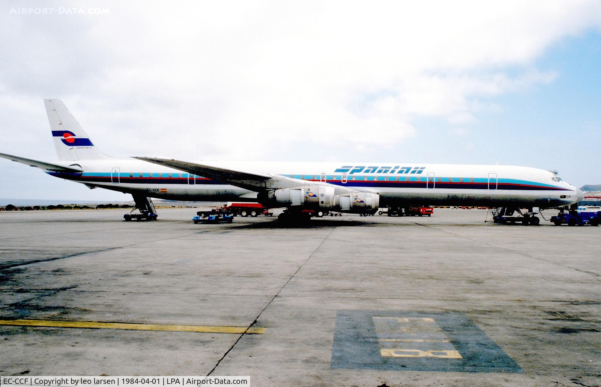 EC-CCF, 1967 Douglas DC-8-61CF C/N 45897, Las Palmas 2.4.1984