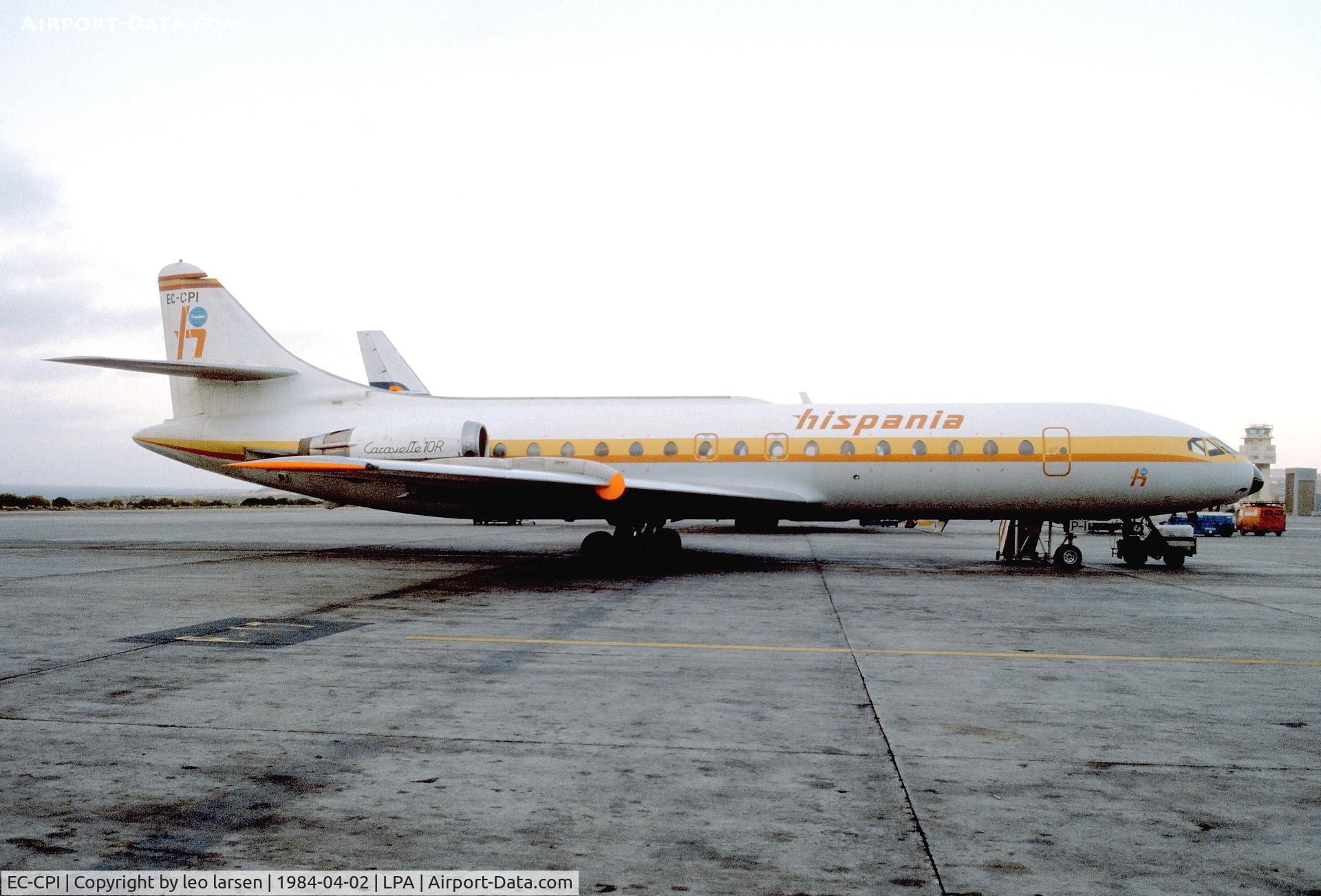 EC-CPI, 1968 Sud Aviation SE-210 Caravelle 10B1R C/N 236, Las Palmas 2.4.1984