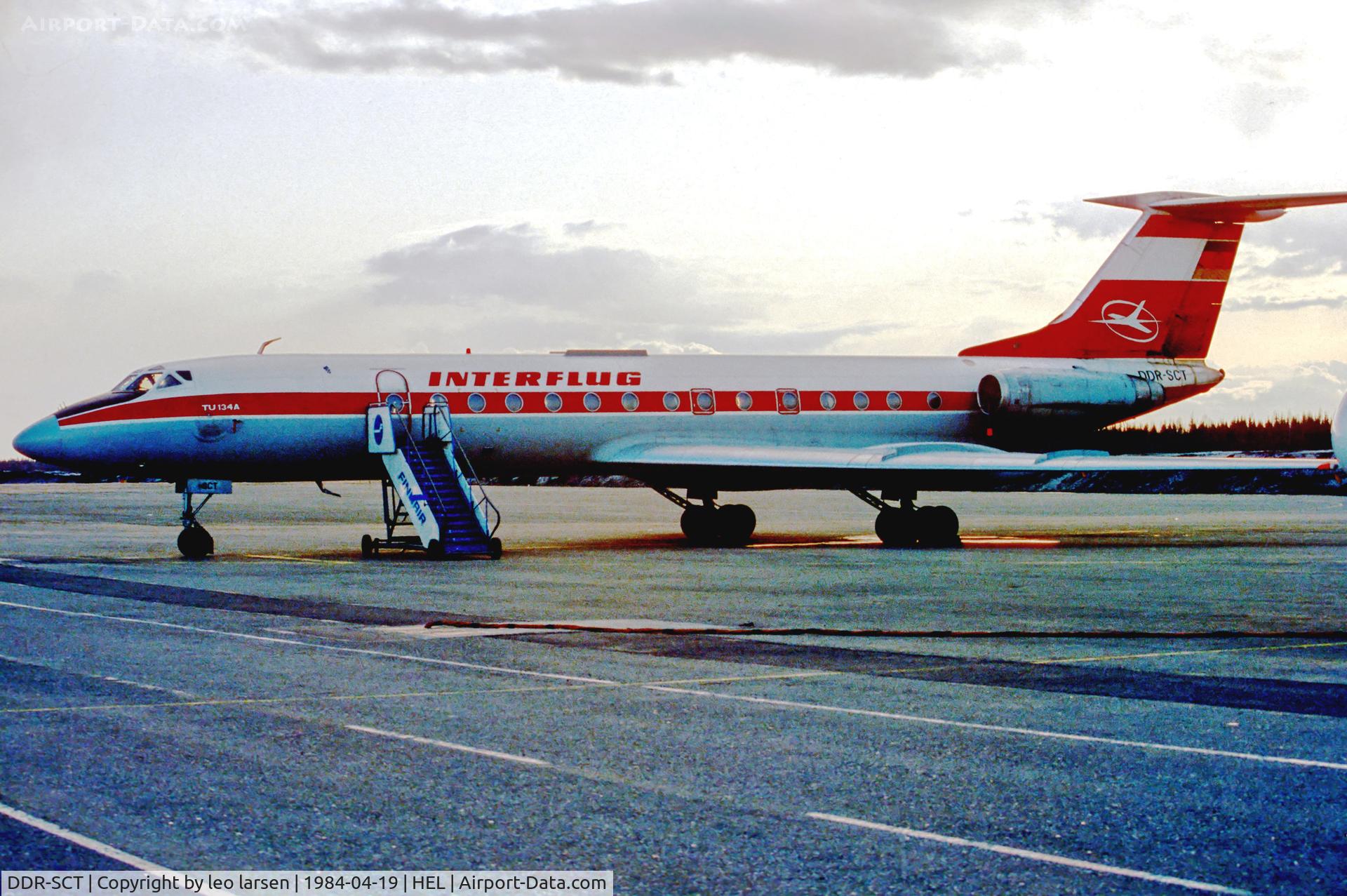 DDR-SCT, 1974 Tupolev Tu-134A C/N 08068, Helsinki 19.4.1984