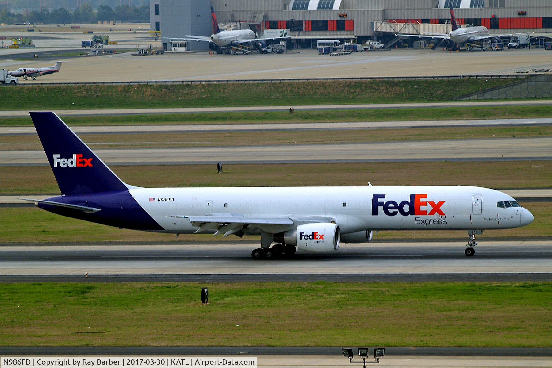 N986FD, 1997 Boeing 757-231(SF) C/N 28482, N986FD   Boeing 757-231SF [28482] (FedEx Express) Atlanta-Hartsfield~N 30/03/2017