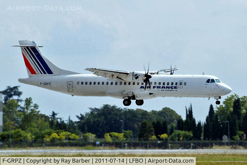 F-GRPZ, 2007 ATR 72-212A C/N 745, F-GRPZ   Aerospatiale ATR-72-212A [745] (Air Corsica / Air France) Toulouse-Blagnac~F 14/07/2011