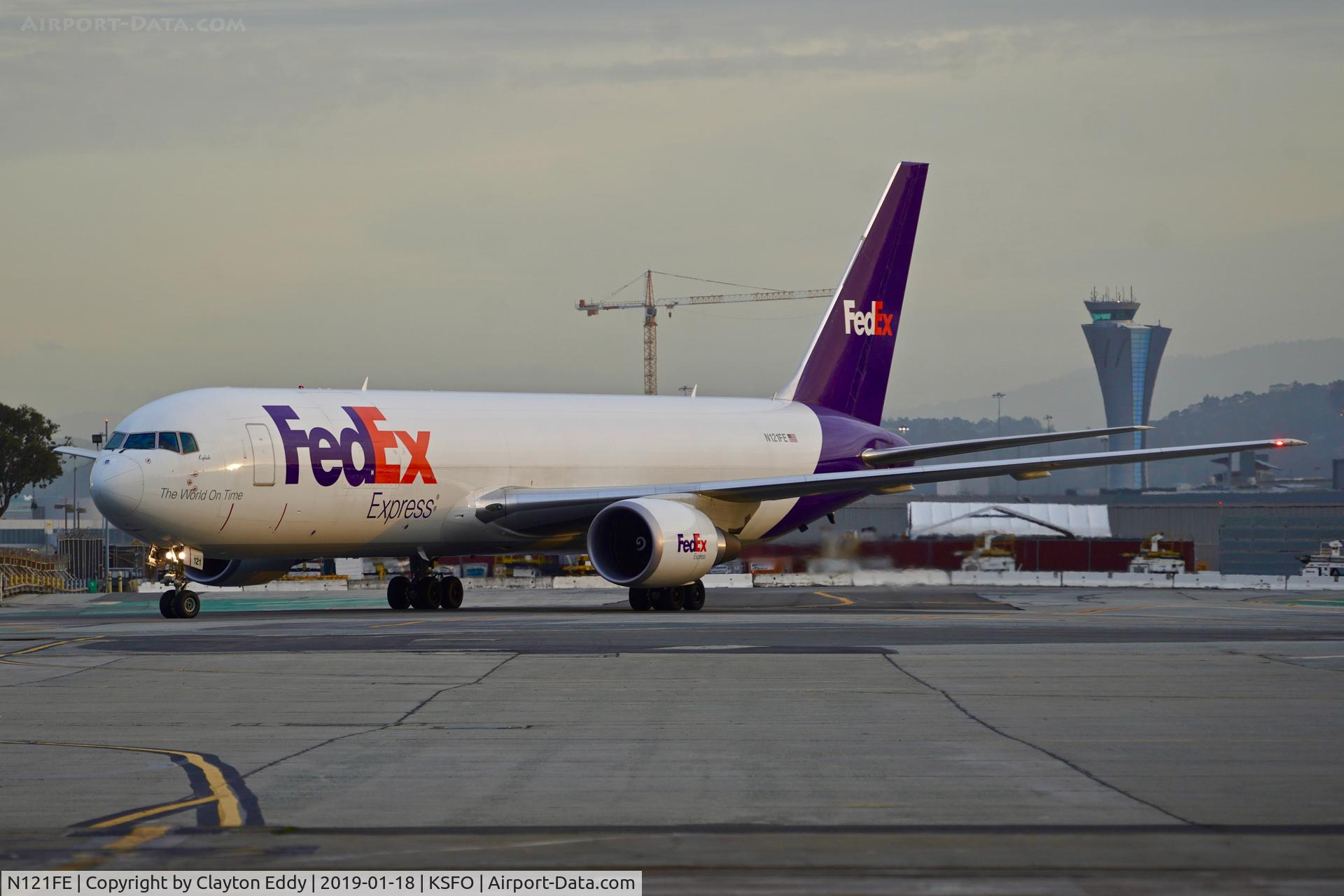 N121FE, 2015 Boeing 767-300F C/N 43545, SFO 2019.