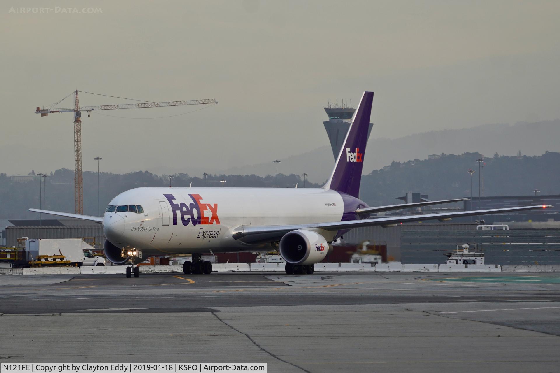 N121FE, 2015 Boeing 767-300F C/N 43545, SFO 2019.