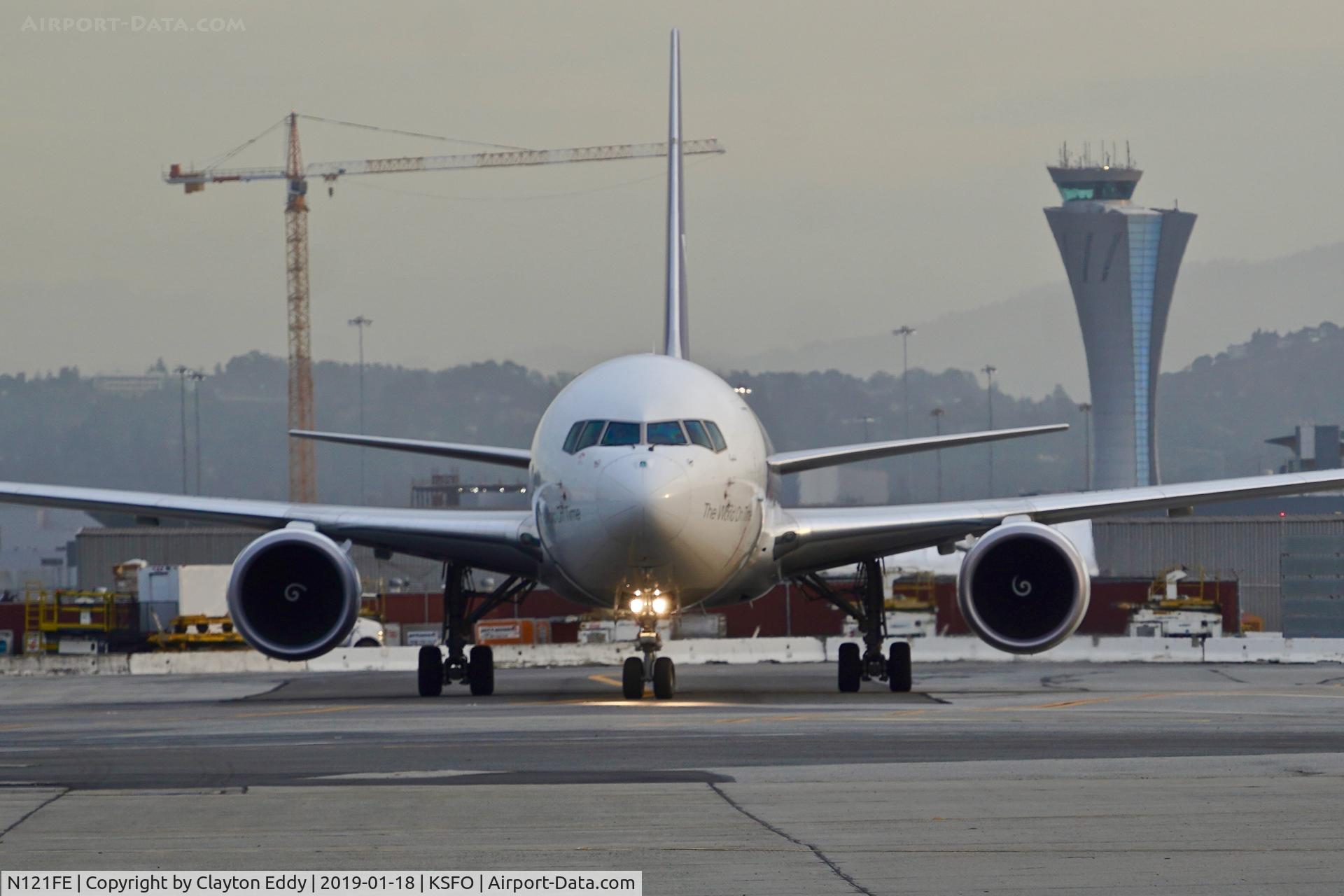 N121FE, 2015 Boeing 767-300F C/N 43545, SFO 2019.