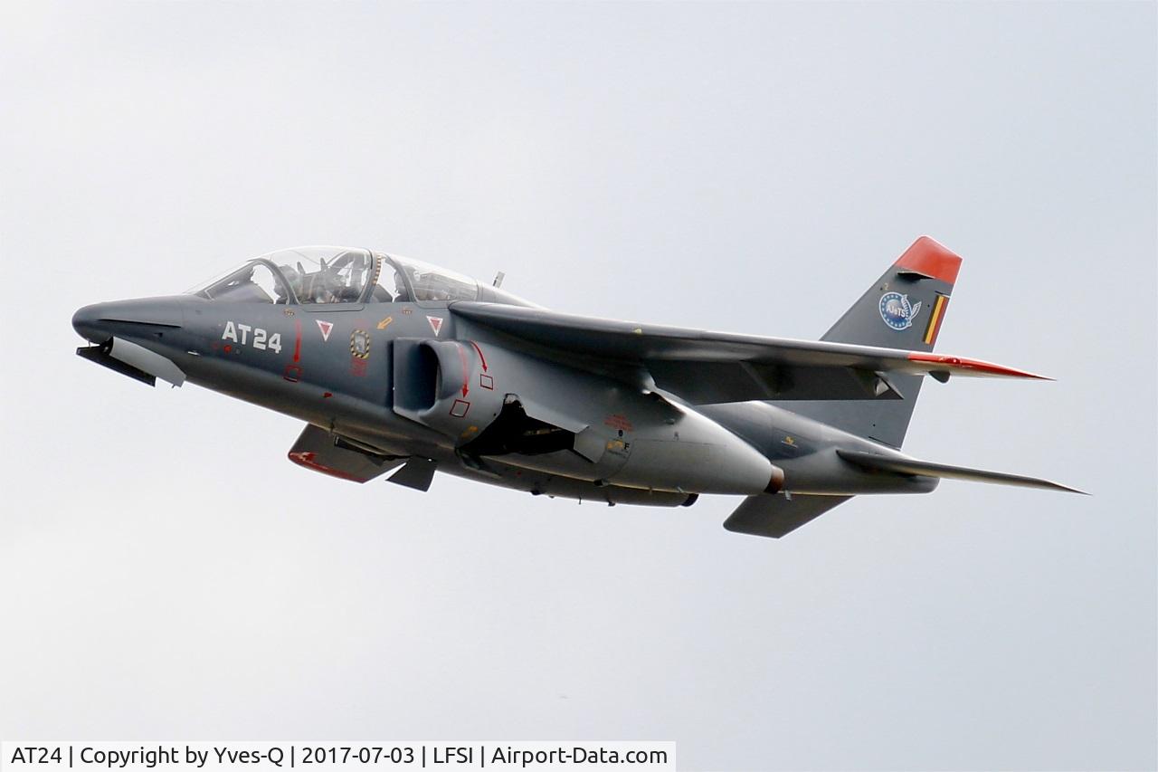 AT24, Dassault-Dornier Alpha Jet 1B C/N B24/1100, Belgian Air Force Dassault-Dornier Alpha Jet 1B, Take off rwy 29, St Dizier-Robinson Air Base 113 (LFSI) Open day 2017