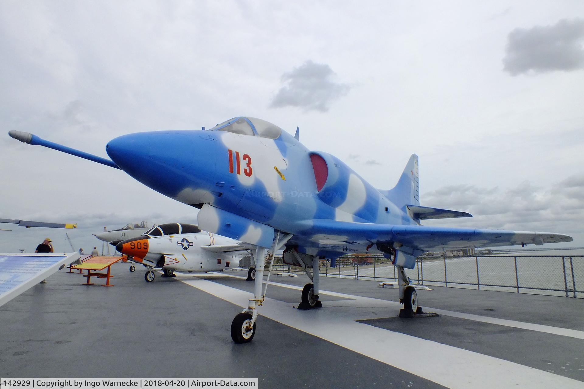 142929, Douglas A-4B Skyhawk C/N 11991, Douglas A-4B Skyhawk at the USS Lexington Museum, Corpus Christi TX