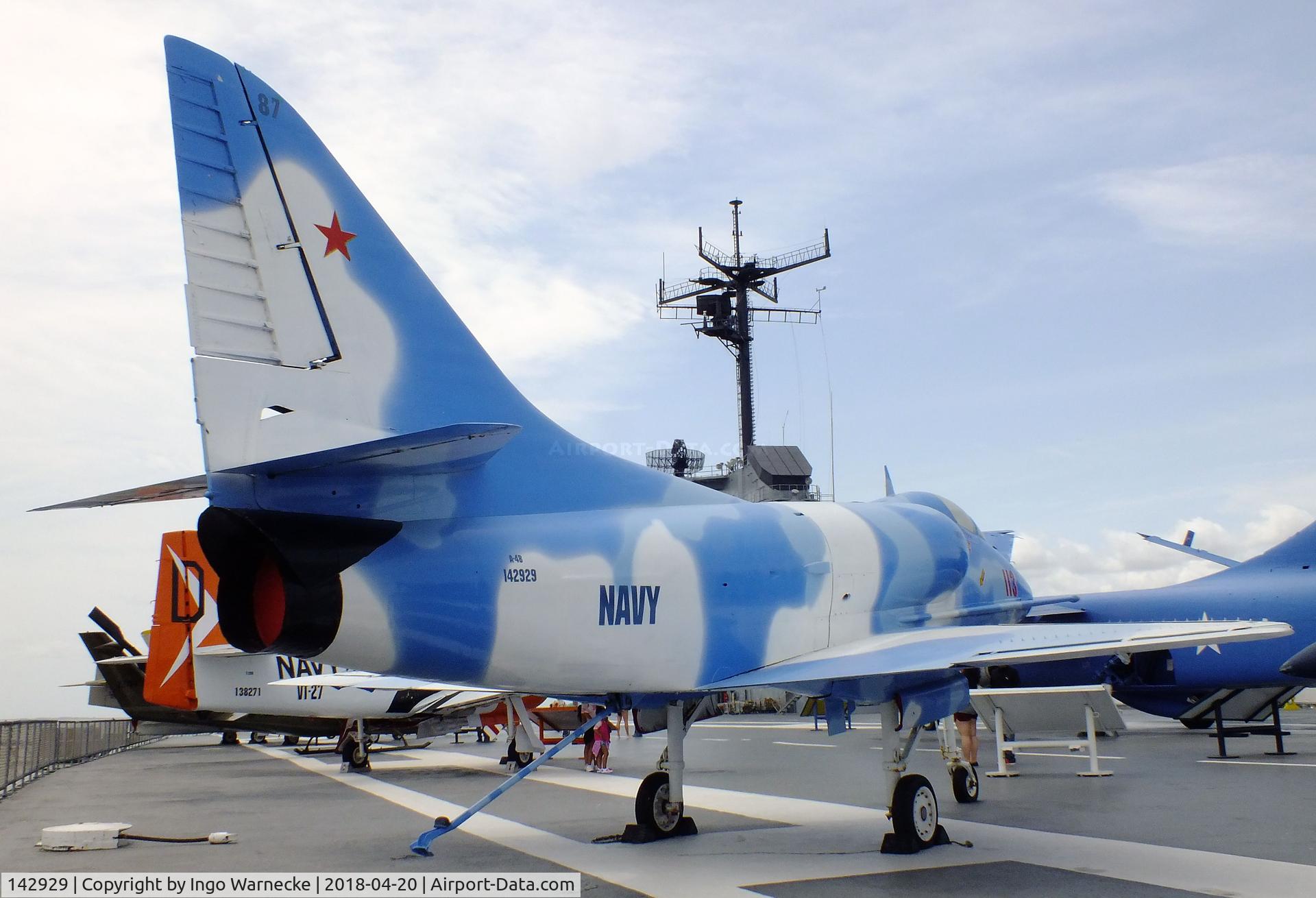 142929, Douglas A-4B Skyhawk C/N 11991, Douglas A-4B Skyhawk at the USS Lexington Museum, Corpus Christi TX