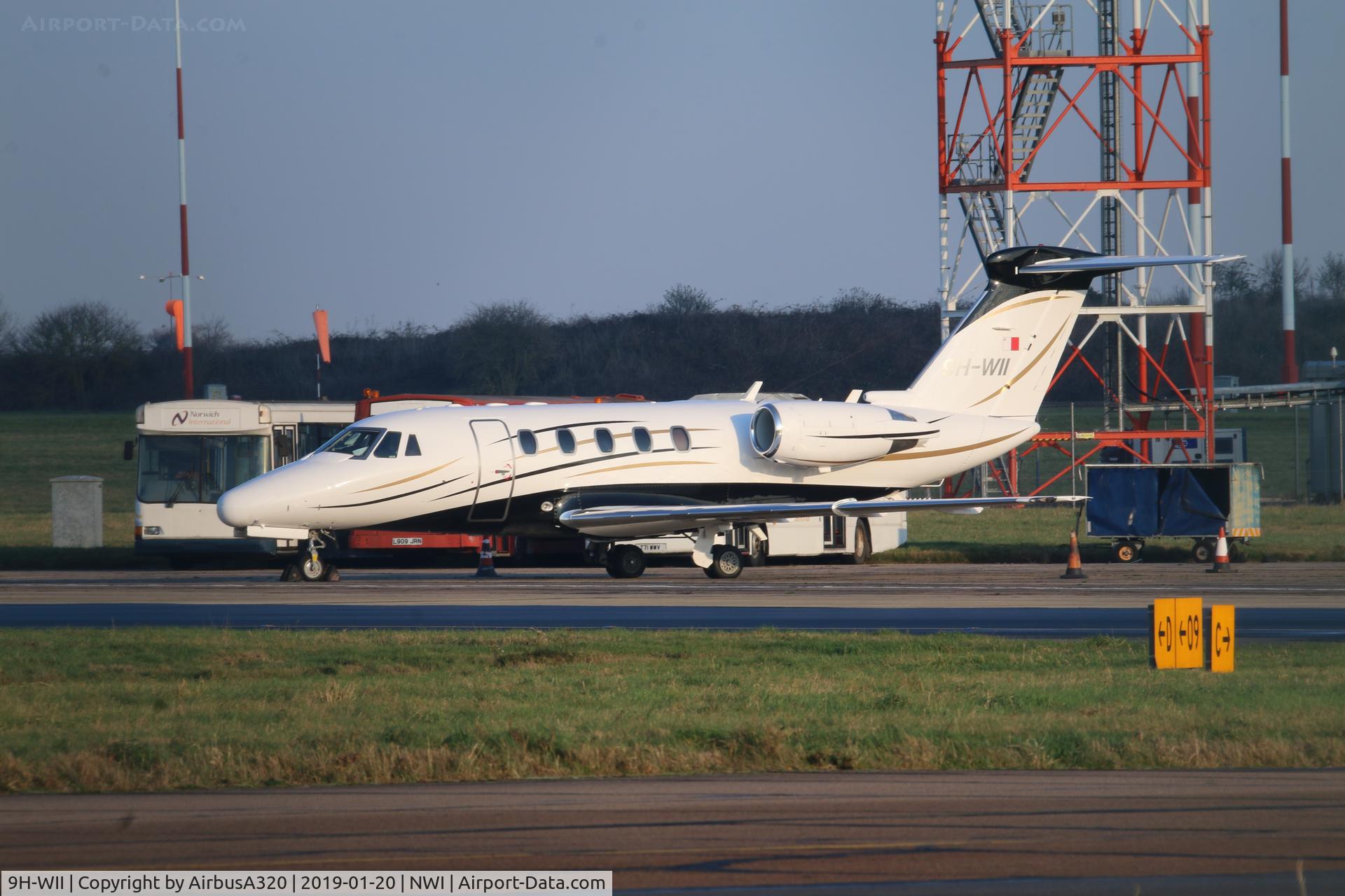 9H-WII, 1998 Cessna 650 Citation VII C/N 650-7090, Parked on stand 7 at Norwich