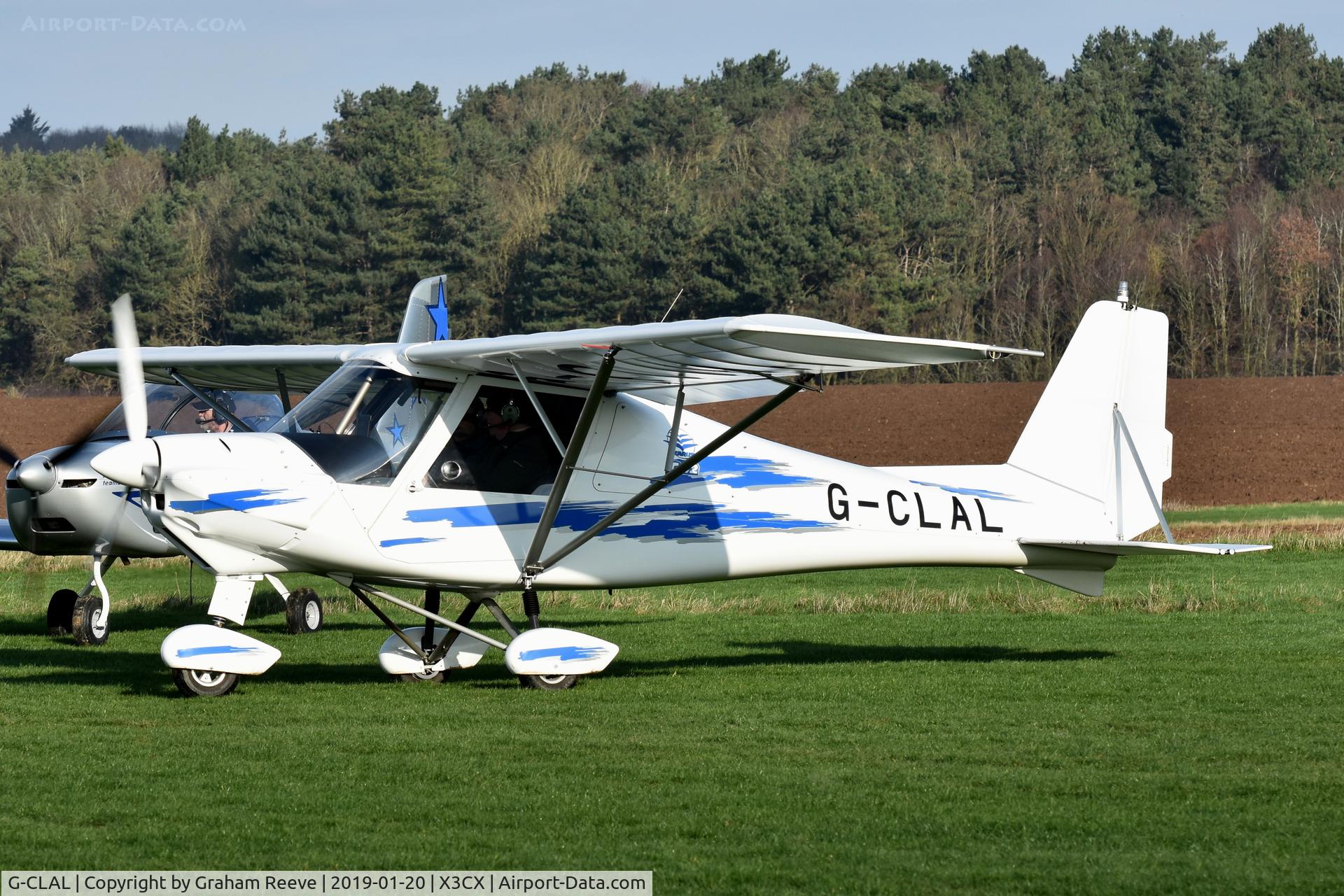 G-CLAL, 2016 Comco Ikarus C42 FB100 Bravo C/N 1608-7468, Departing from Northrepps.