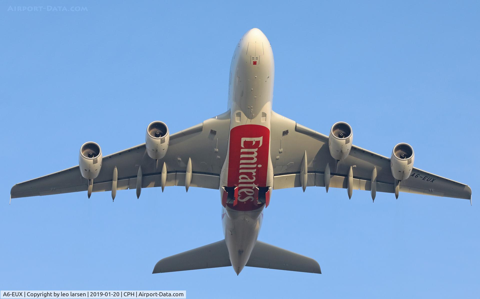 A6-EUX, 2017 Airbus A380-842 C/N 241, Copenhagen 20.1.2019