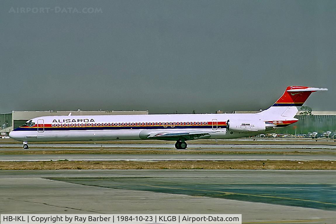 HB-IKL, 1984 McDonnell Douglas MD-82 (DC-9-82) C/N 49248, HB-IKL   McDonnell Douglas DC-9-82 (MD82) [49248) (Alisarda) Long Beach~N 23/10/1984. From a slide.