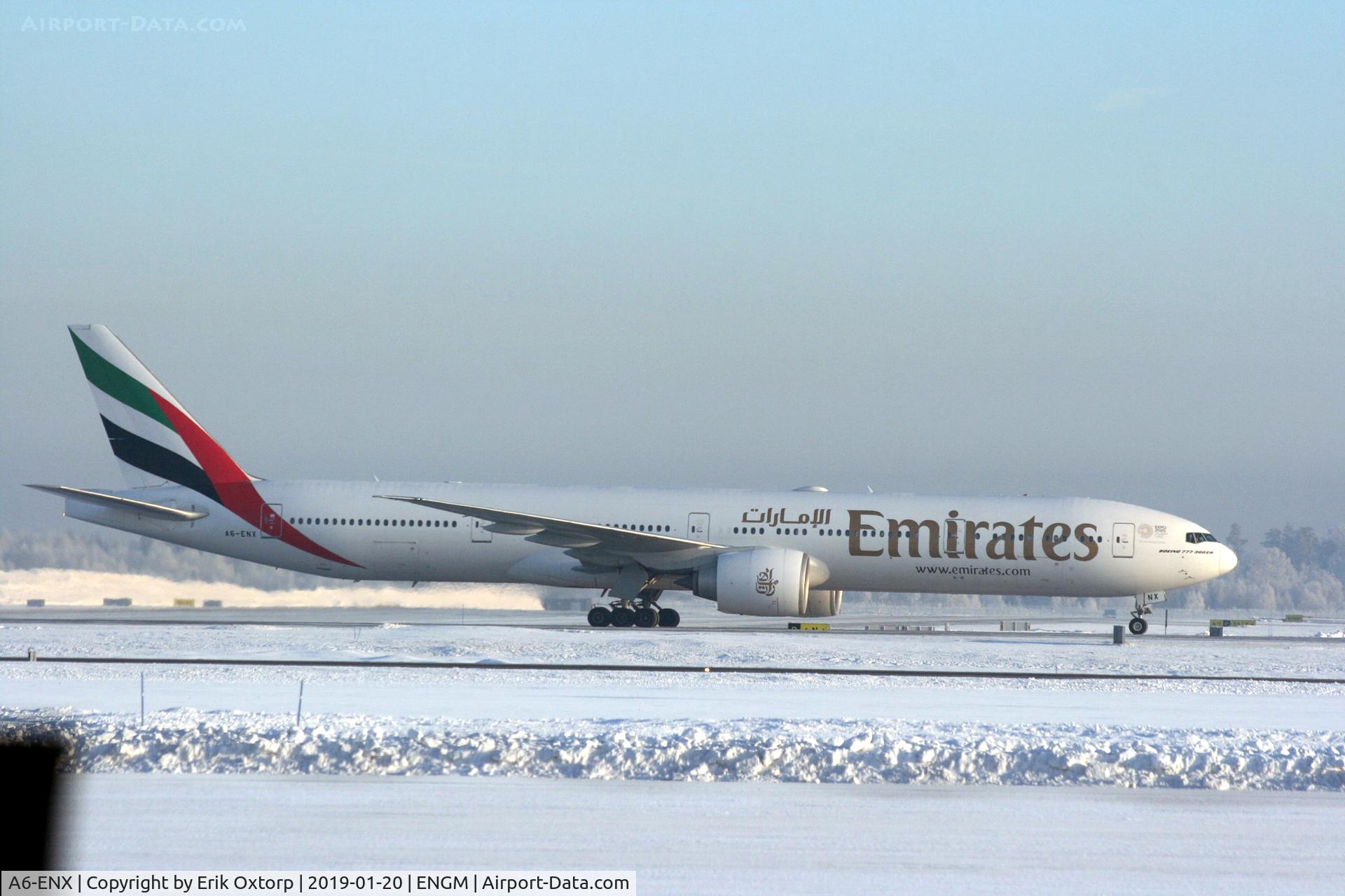 A6-ENX, 2014 Boeing 777-31H/ER C/N 42318, A6-ENX in OSL