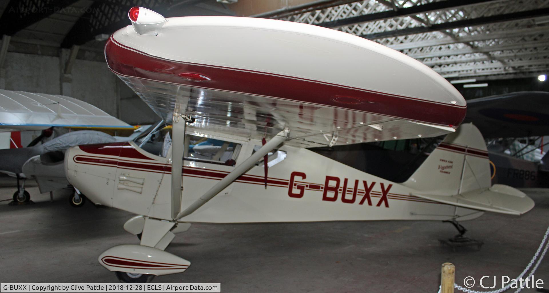 G-BUXX, 1948 Piper PA-17 Vagabond C/N 17-28, Hangared at Old Sarum in the BDAC hanger