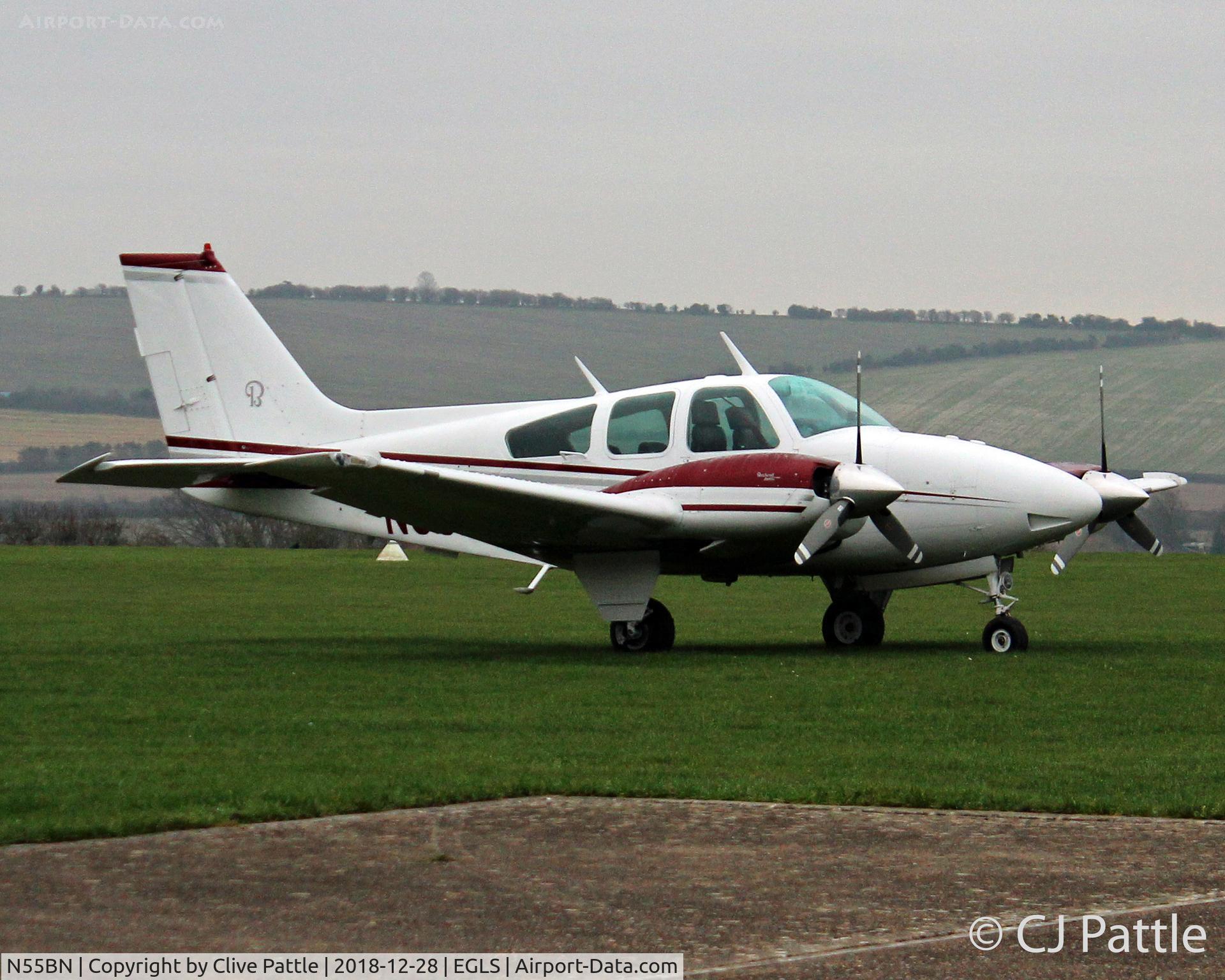 N55BN, 1973 Beech 95-B55 Baron Baron C/N TC-1572, Parked at Old Sarum