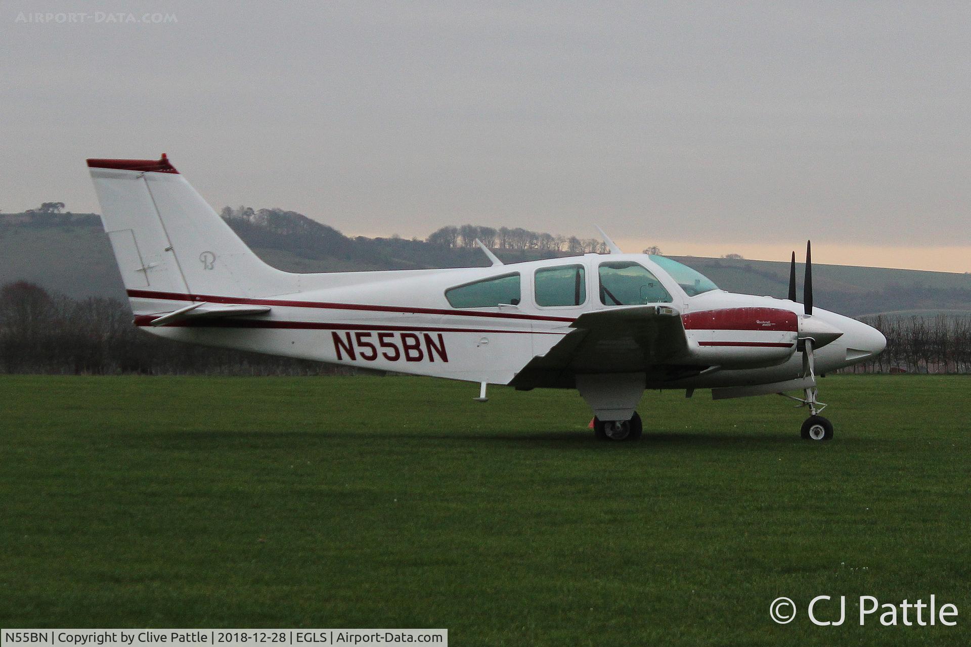 N55BN, 1973 Beech 95-B55 Baron Baron C/N TC-1572, Parked at Old Sarum