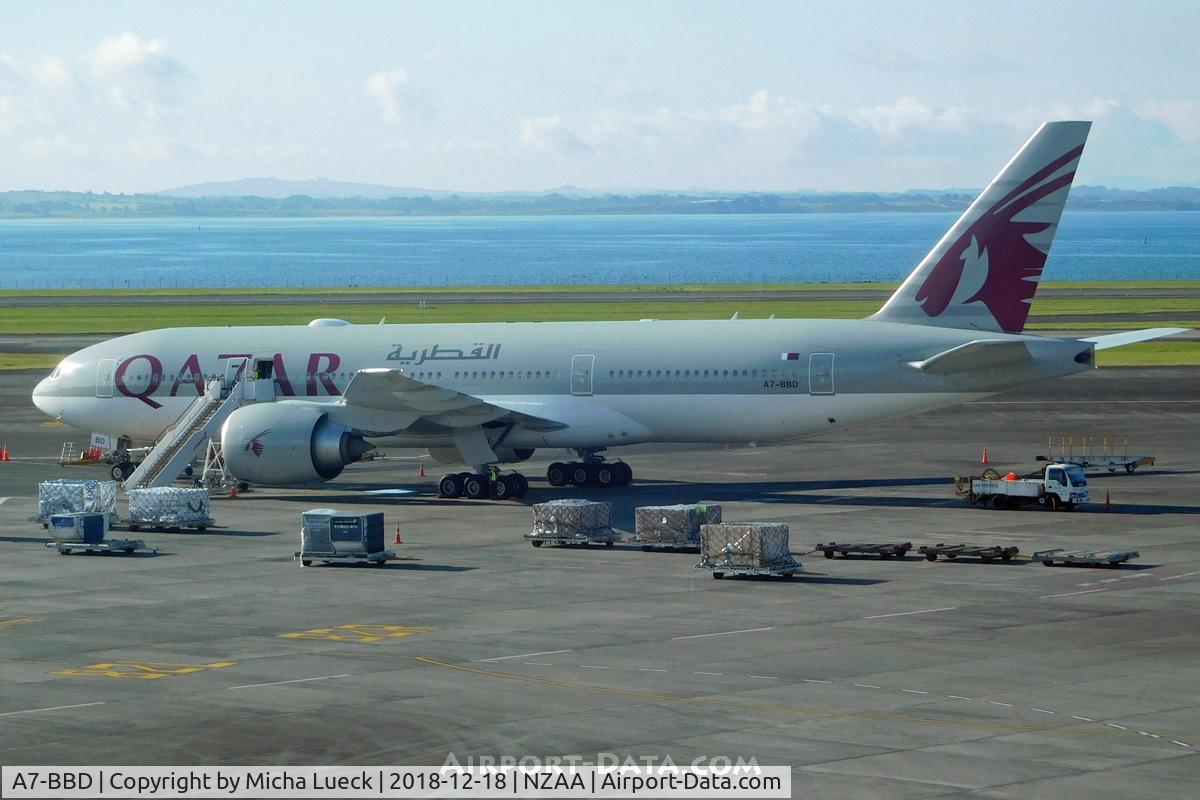 A7-BBD, 2009 Boeing 777-2DZ/LR C/N 36016, At Auckland