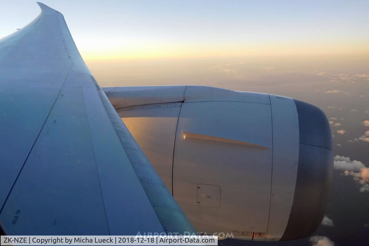 ZK-NZE, 2014 Boeing 787-9 Dreamliner C/N 34334, Sunset, shortly before we arrive in Tokyo (AKL-NRT)