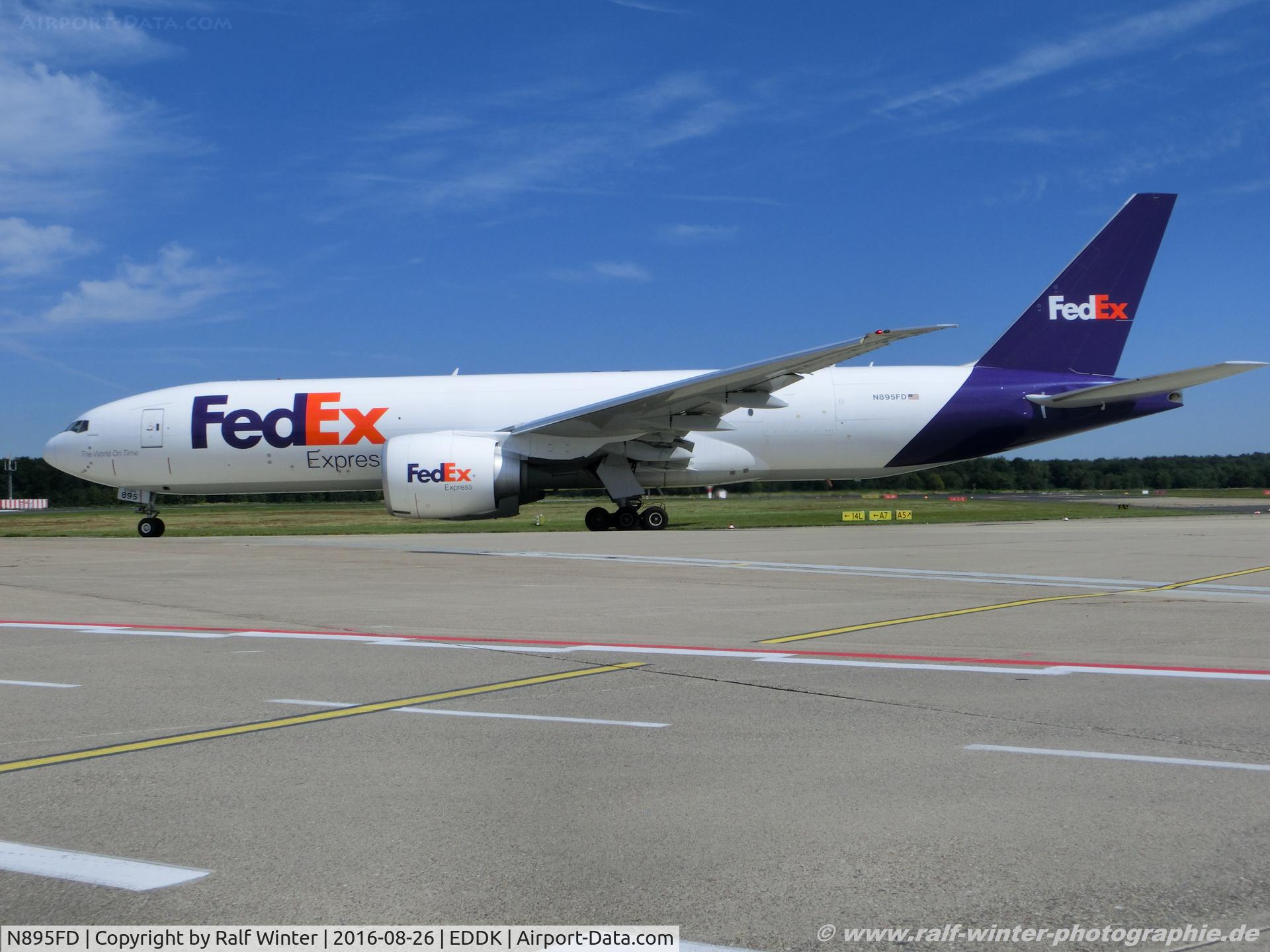 N895FD, 2013 Boeing 777-SF2 C/N 41749, Boeing 777-FS2 - FX FDX FedEx Federal Express - 41749 - N895FD - 26.08.2016 - CGN
