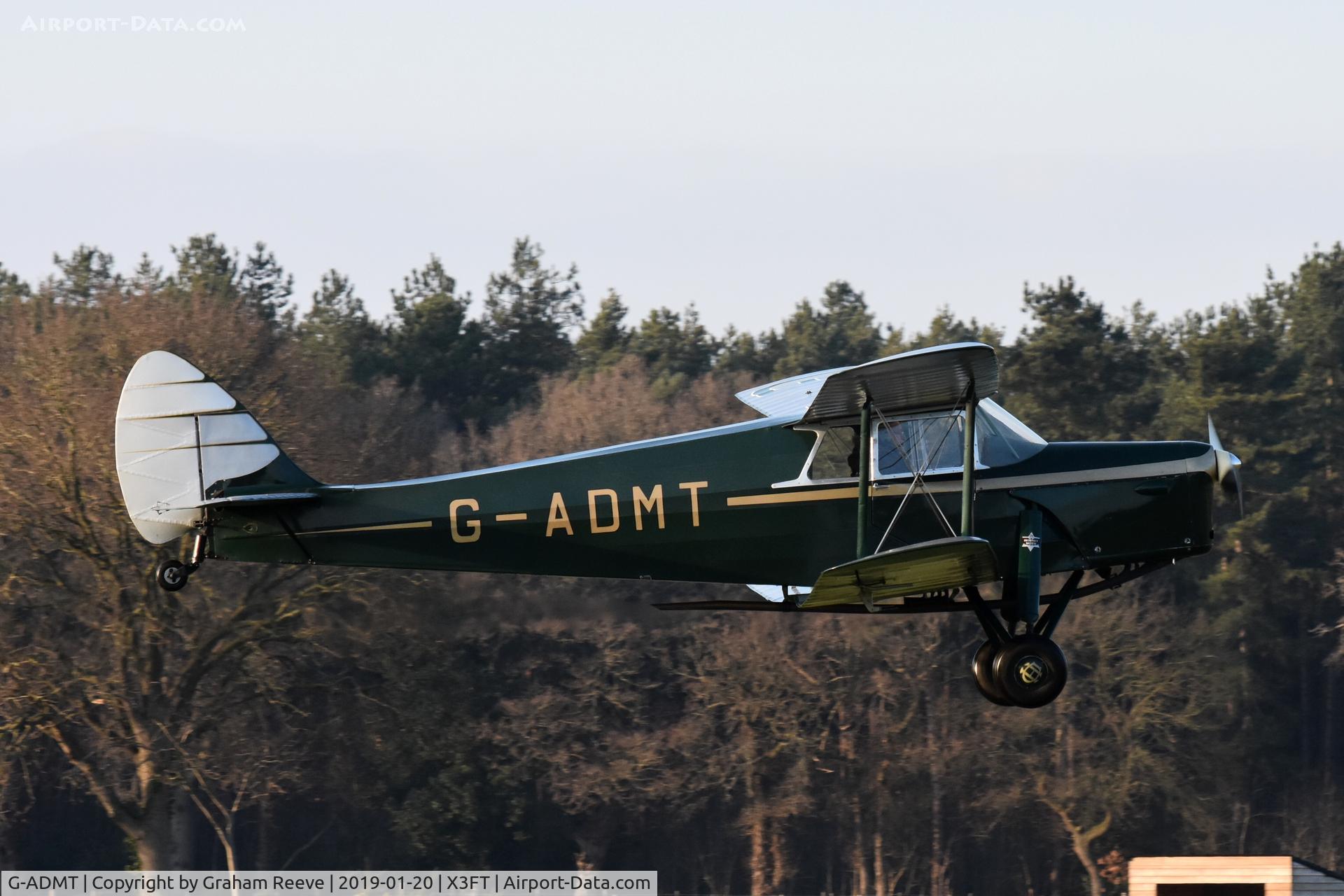G-ADMT, 1936 De Havilland DH.87B Hornet Moth C/N 8093, Departing from Felthorpe.