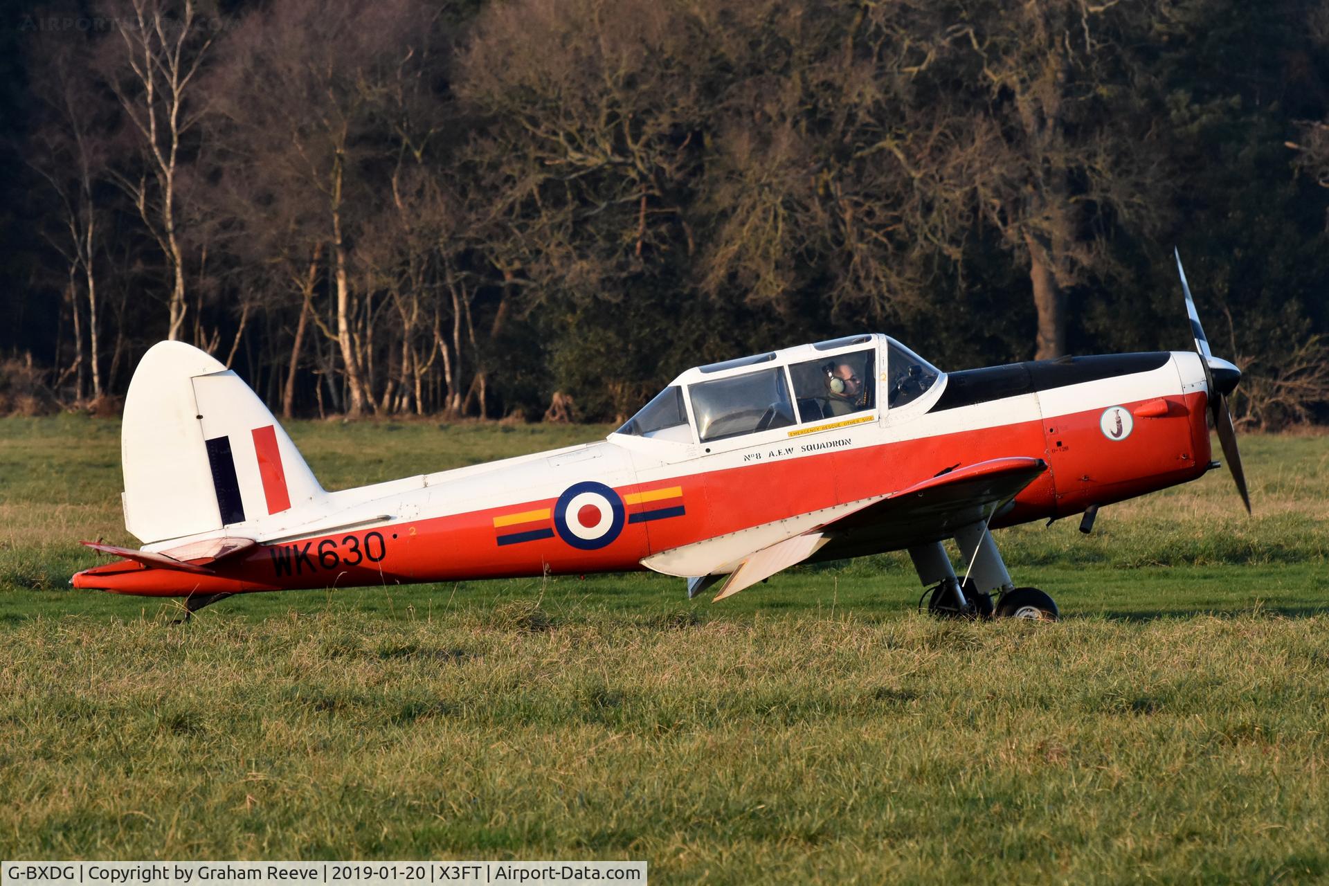 G-BXDG, 1950 De Havilland DHC-1 Chipmunk T.10 C/N C1/0644, Just landed at Felthorpe.