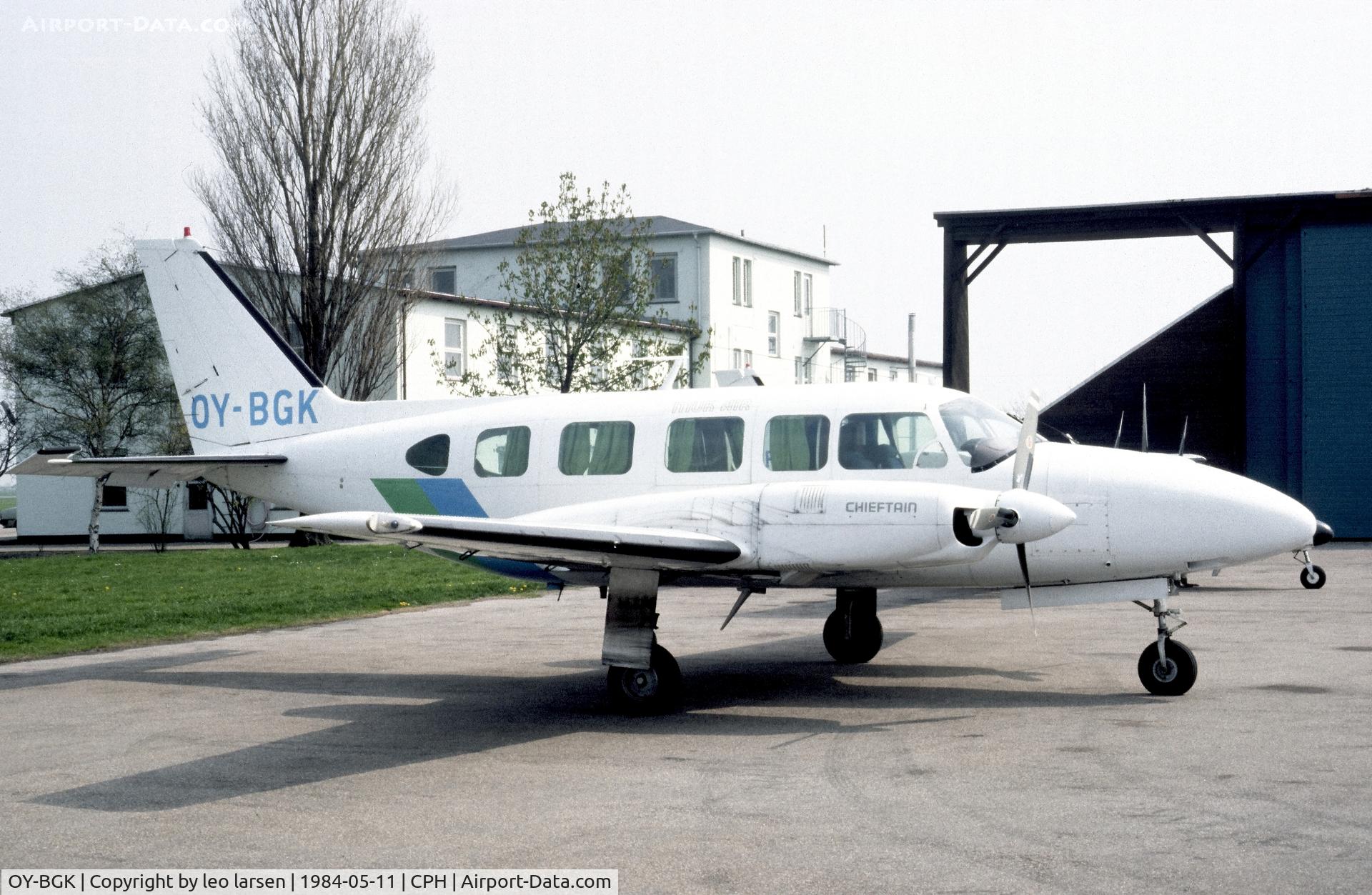 OY-BGK, 1973 Piper PA-31-350 Chieftain Chieftain C/N 31-7305019, Copenhagen 11.5.1984