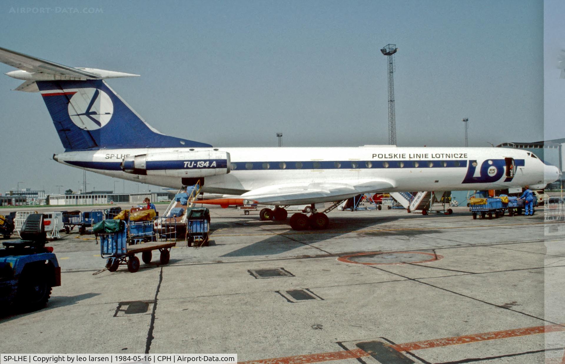 SP-LHE, 1976 Tupolev Tu-134A C/N 48405, Copenhagen 16.5.1984