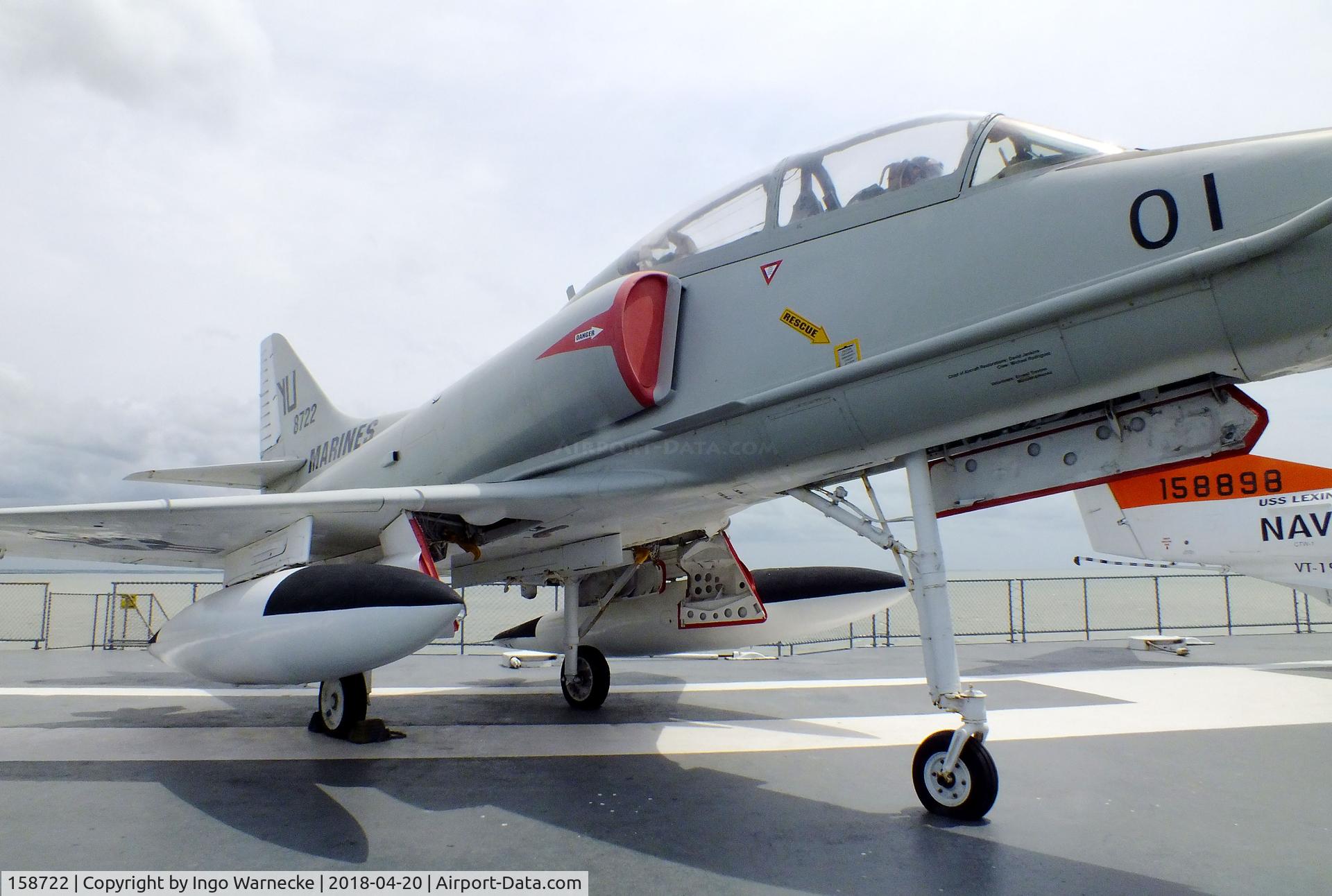 158722, Douglas TA-4J Skyhawk C/N 14343, Douglas TA-4J Skyhawk at the USS Lexington Museum, Corpus Christi TX