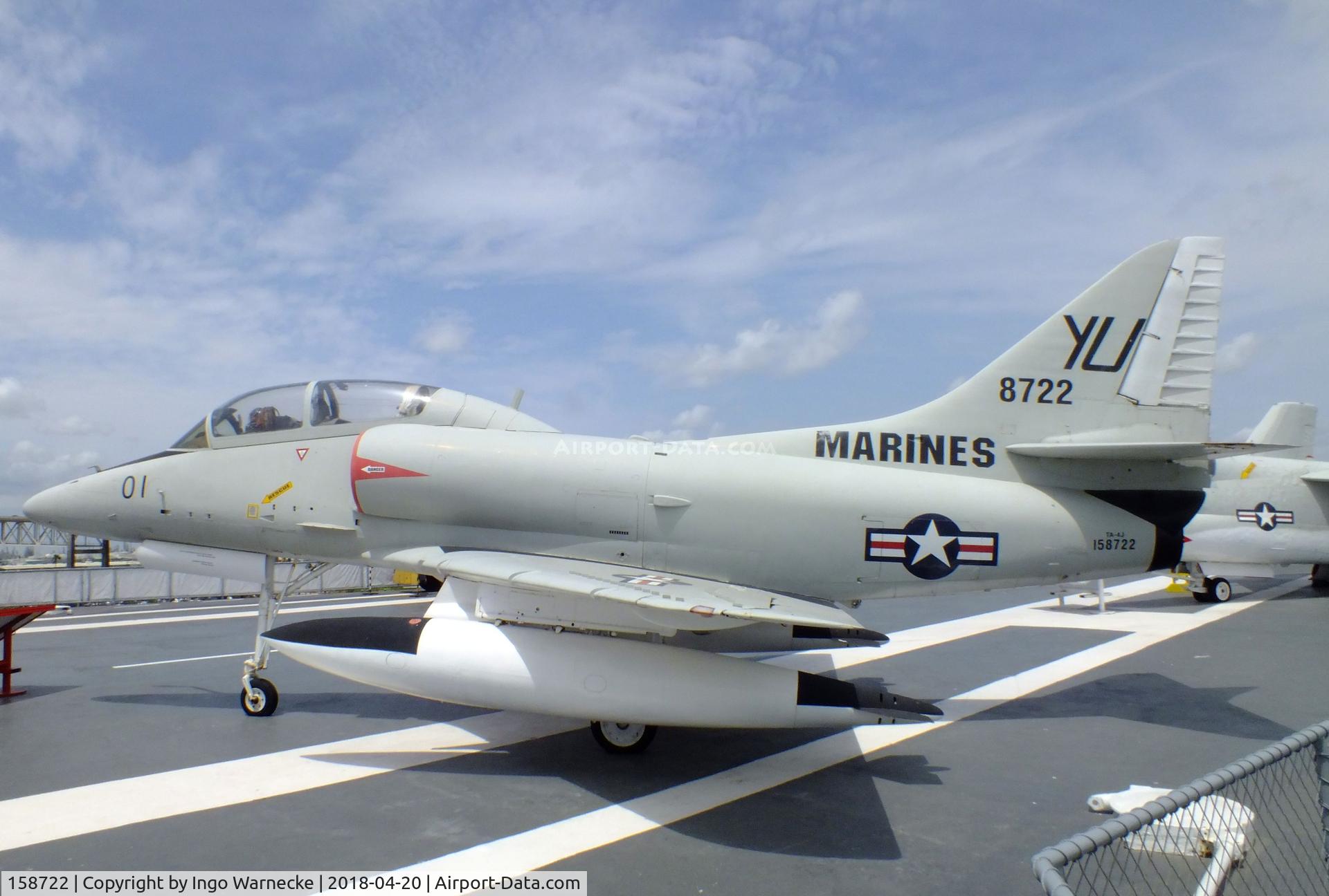 158722, Douglas TA-4J Skyhawk C/N 14343, Douglas TA-4J Skyhawk at the USS Lexington Museum, Corpus Christi TX