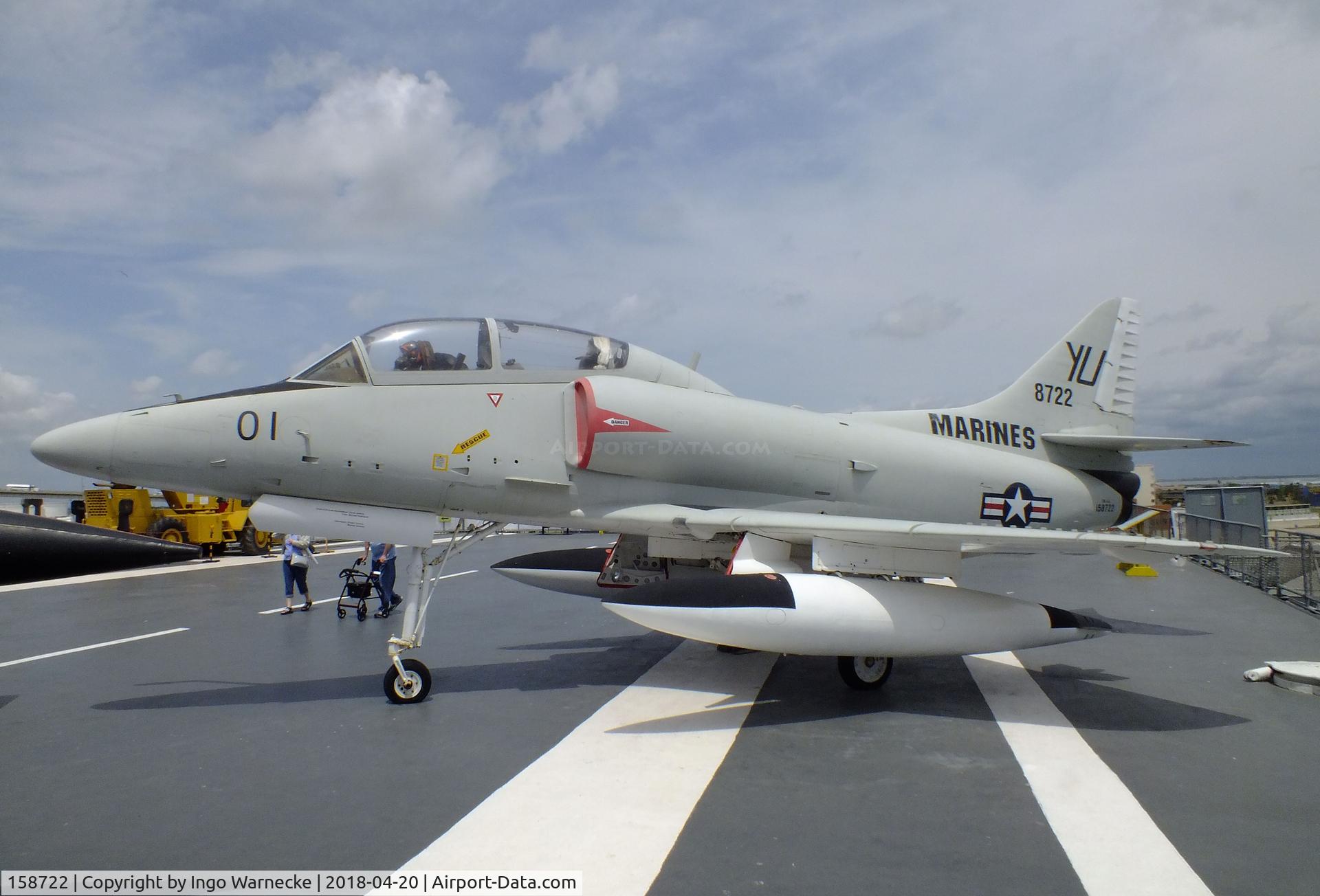 158722, Douglas TA-4J Skyhawk C/N 14343, Douglas TA-4J Skyhawk at the USS Lexington Museum, Corpus Christi TX