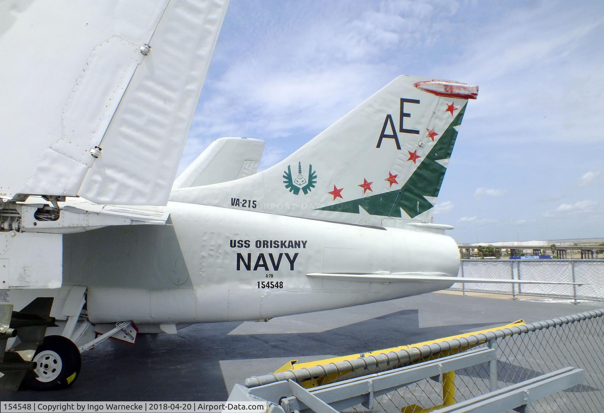 154548, LTV A-7B Corsair II C/N B-188, LTV A-7B Corsair II at the USS Lexington Museum, Corpus Christi TX